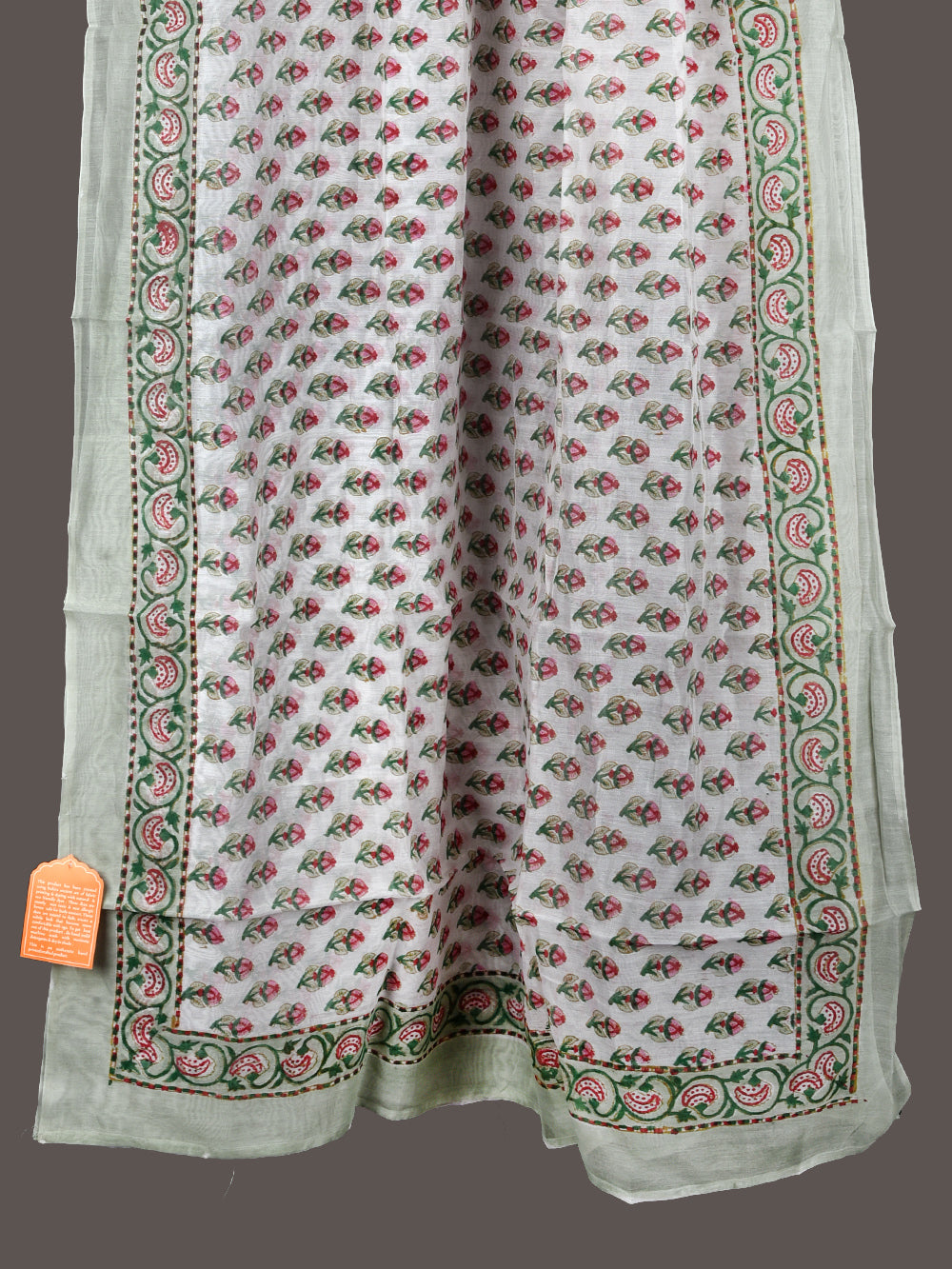 Mughal Booti Hand Block Printed Silk Cotton Chanderi Dupatta