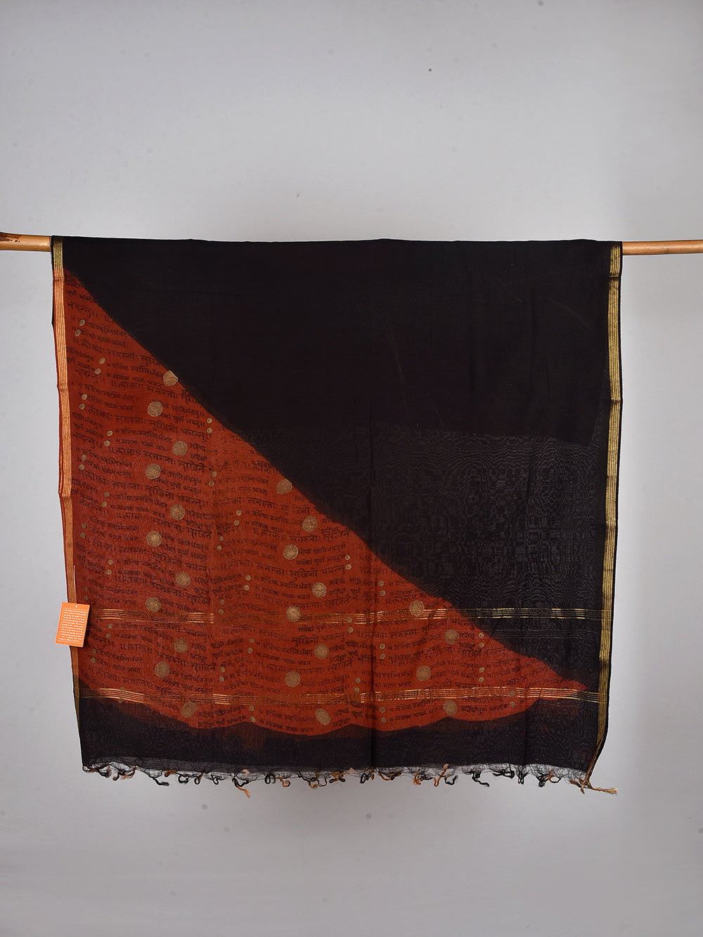 Happiness Mantra Hand Block Printed Silk Cotton Chanderi Dupatta