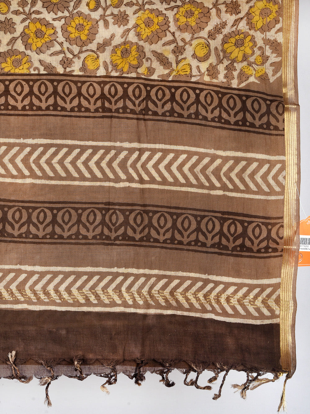 Multani Jaal Hand Block Printed Silk Cotton Chanderi Dupatta