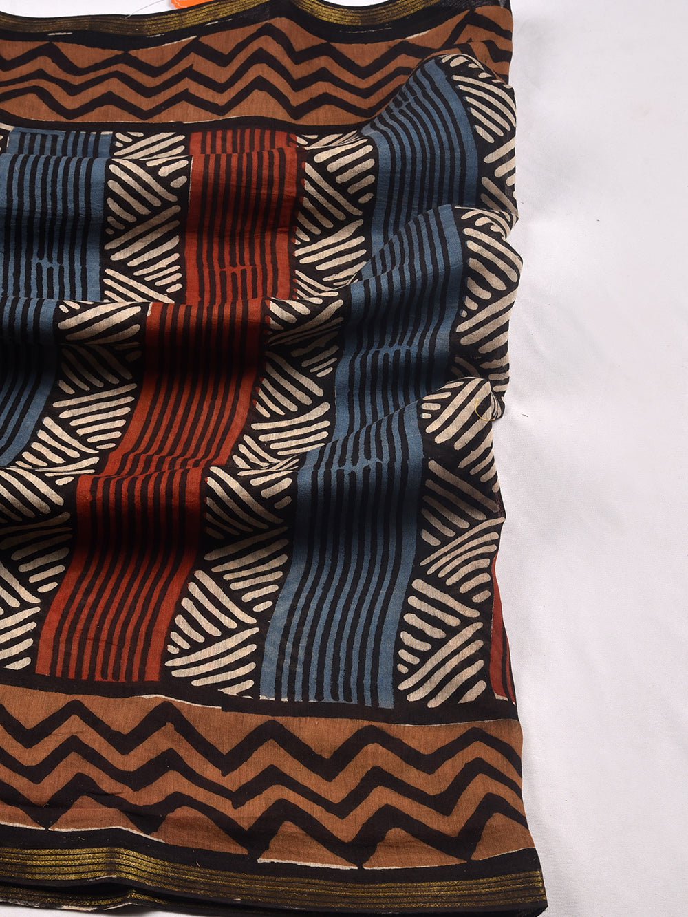 Aztec Hand Block Printed Silk Cotton Chanderi Dupatta