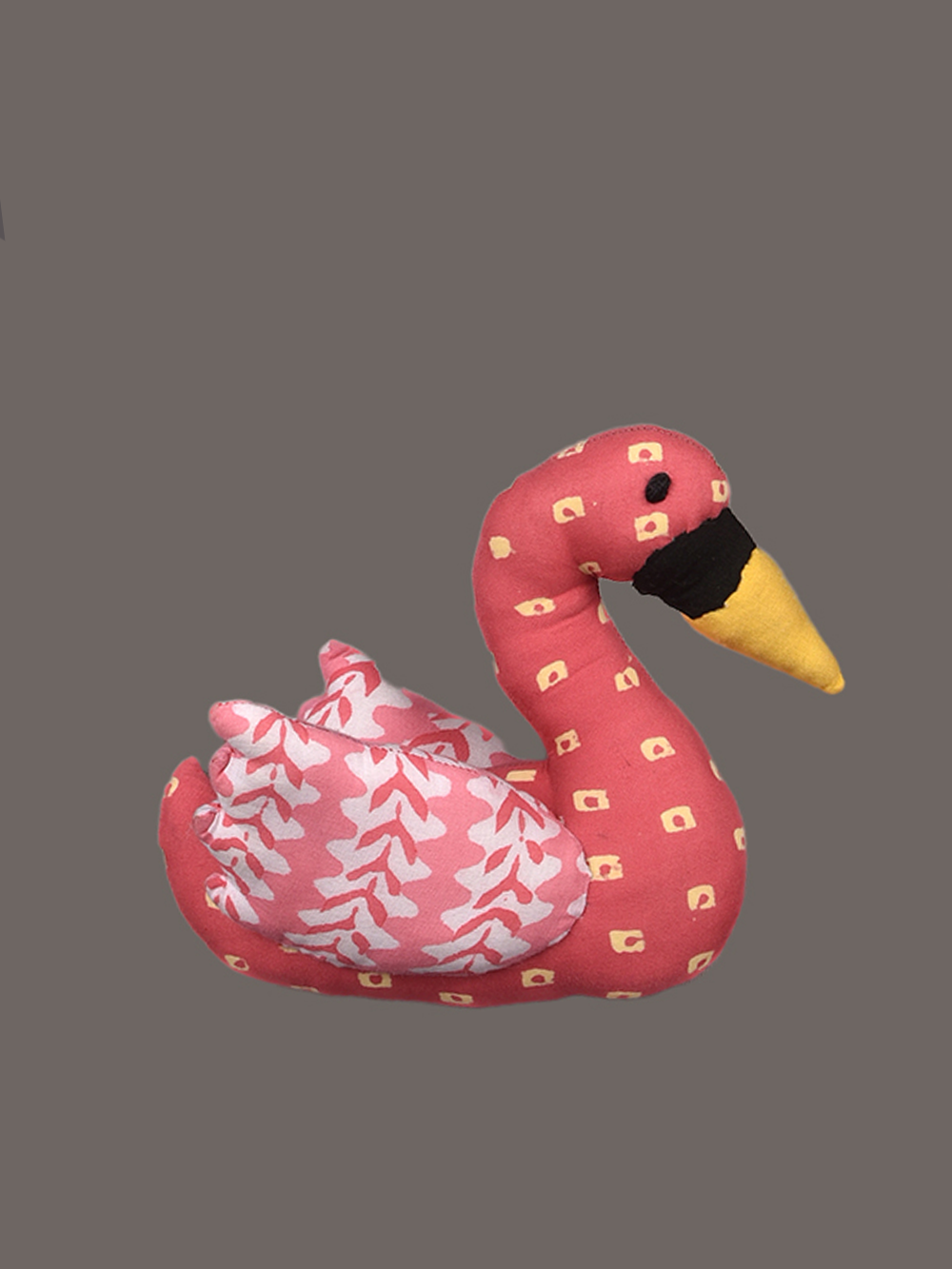 Swan Hand Block Printed Fabric Soft Toy