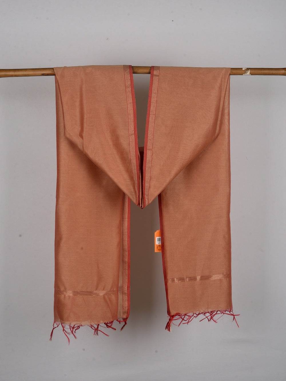 Tamba rang Cross Yarn Dyed Pure Chanderi Dupatta