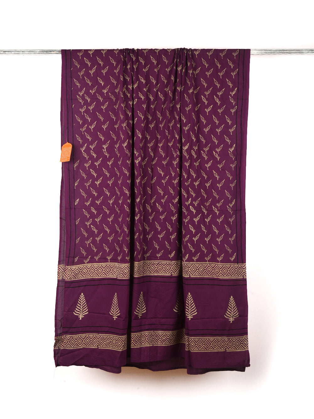Purple Royal Leaf Cotton Dupatta