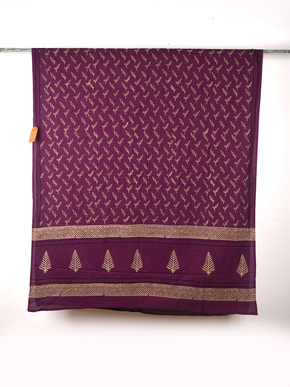 Purple Royal Leaf Cotton Dupatta