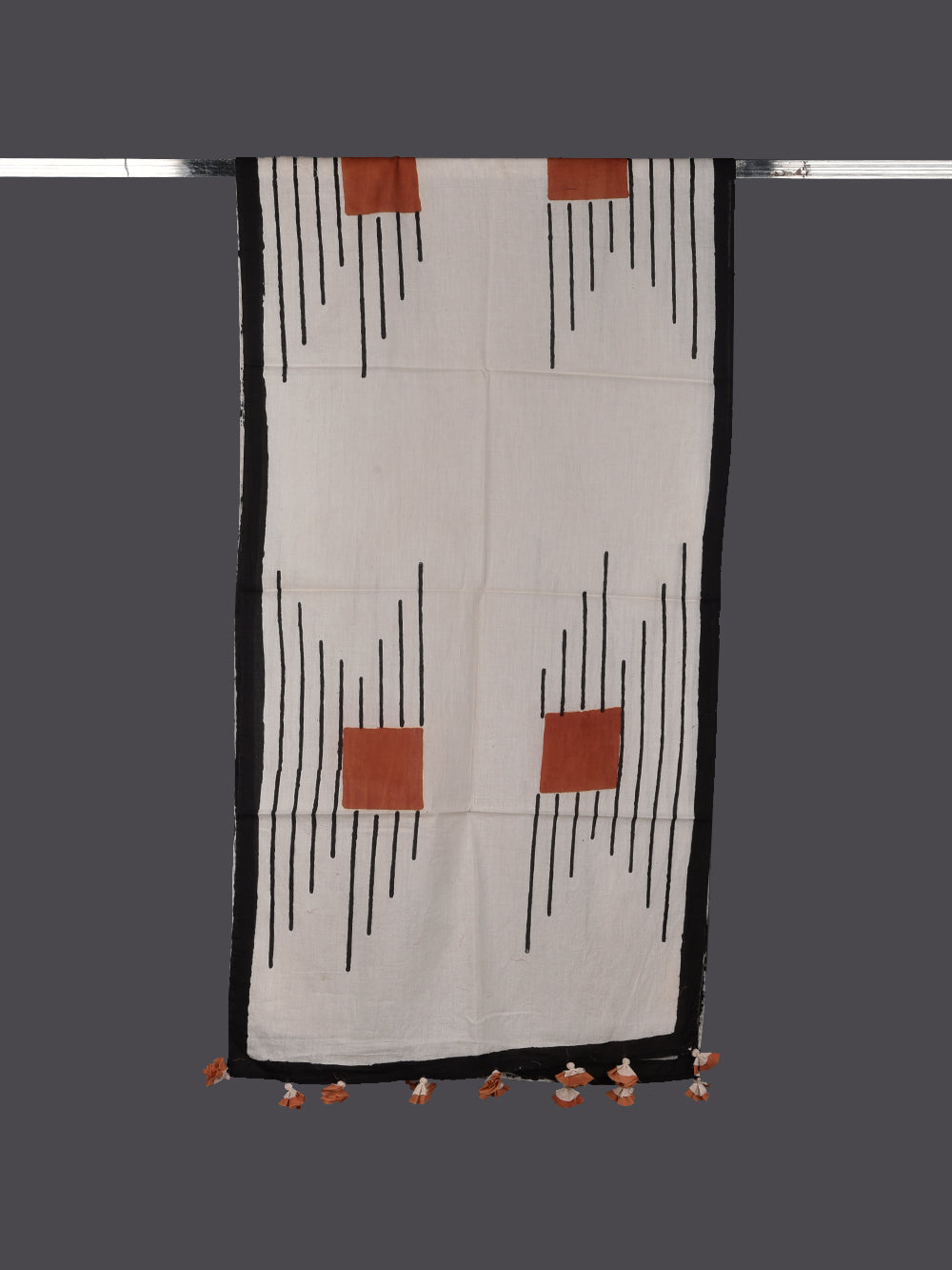 Bagru Squares Cotton Voile Block Printed Stole
