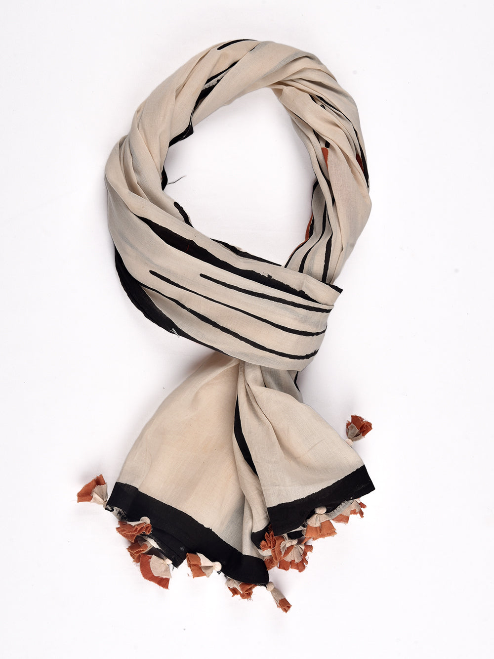 Bagru Squares Cotton Voile Block Printed Stole