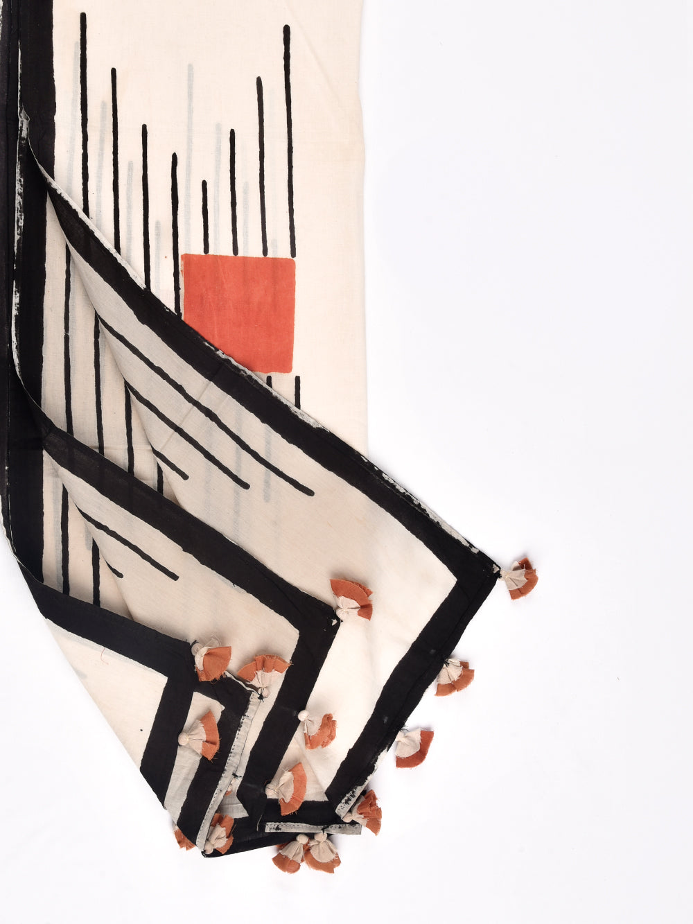 Bagru Squares Cotton Voile Block Printed Stole