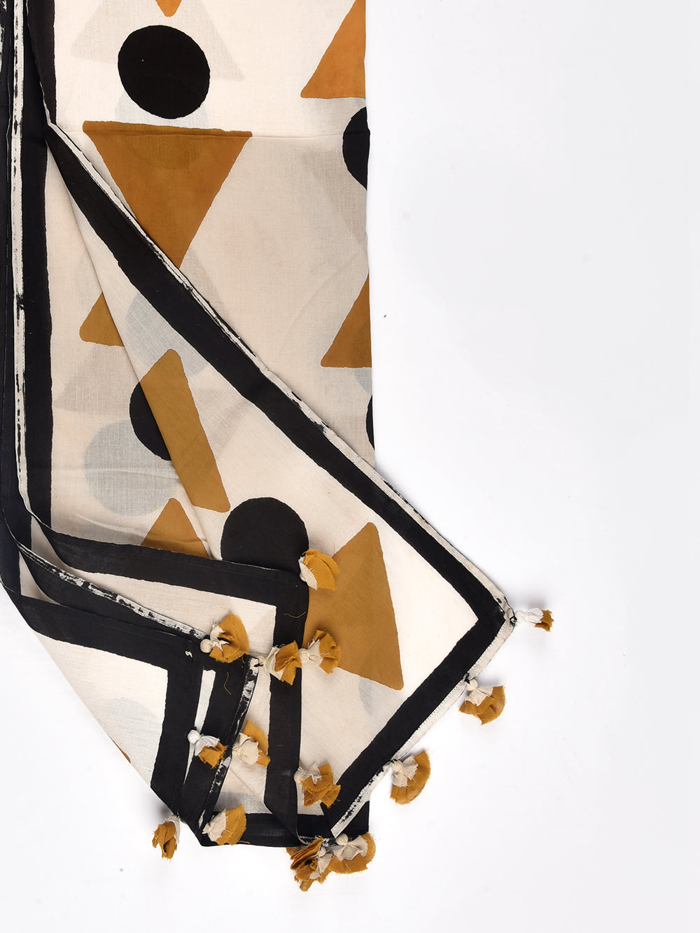 Bagru Ice Cream Cotton Voile Block Printed Stole