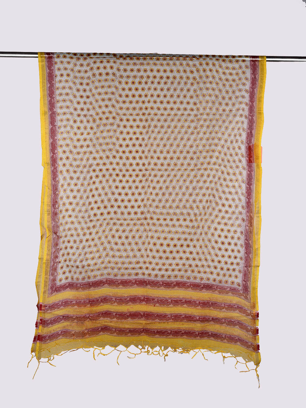 Nanhi Kali Hand Block Printed Pattern Kota Doria Dupatta