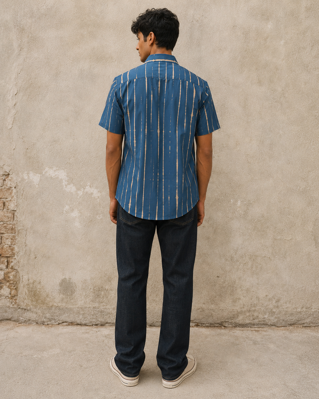Indigo Tie & Dye Cotton Mens Half Sleeve Shirts