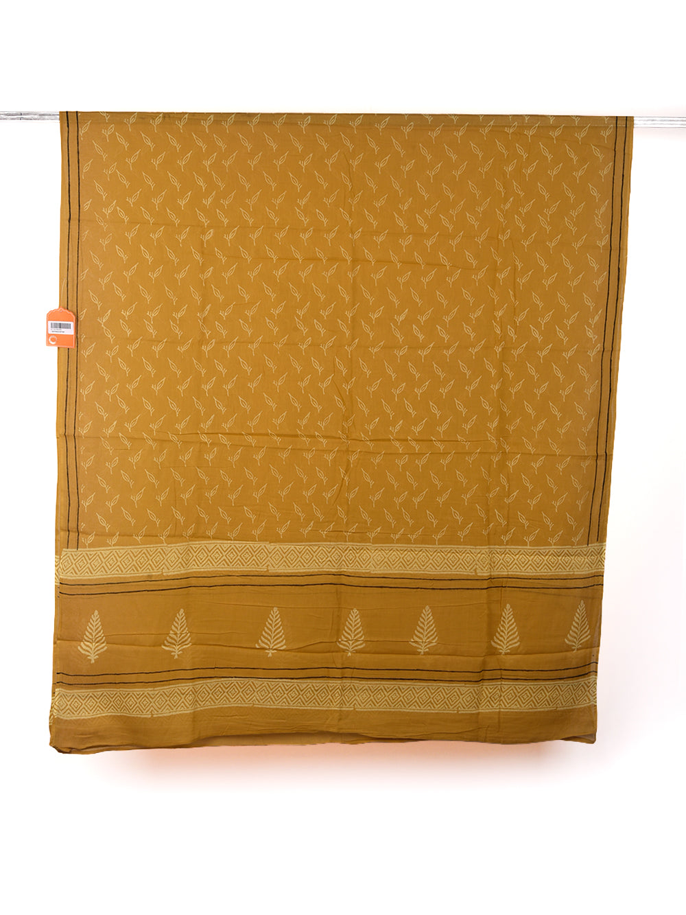 Sunny Yellow Leaf Cotton Dupatta