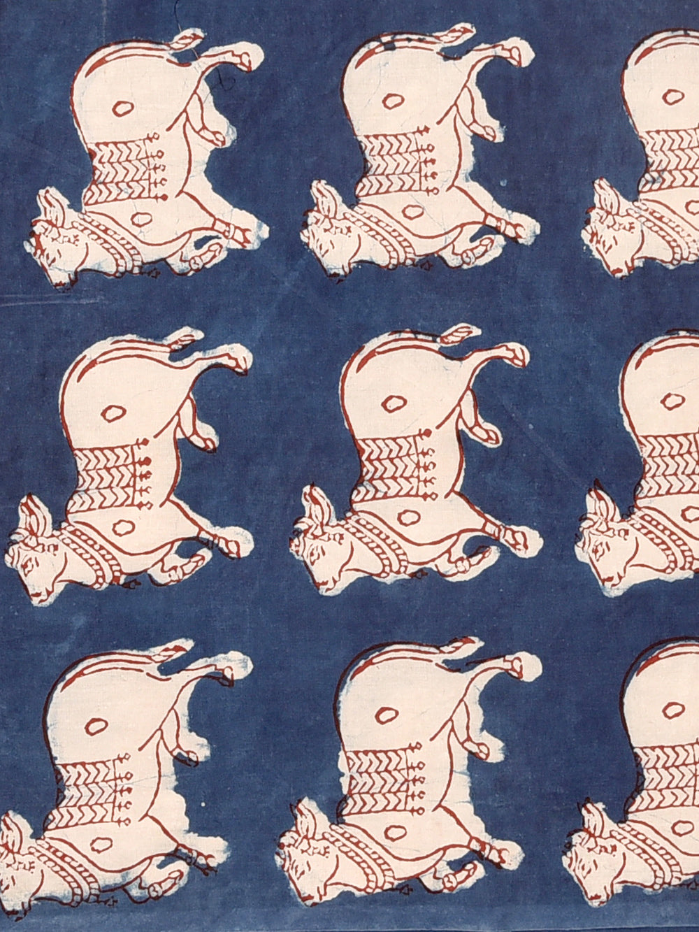 Bagru Daboo Indigo Natural Dyed Nandi Pattern Cotton Cambric Fabric