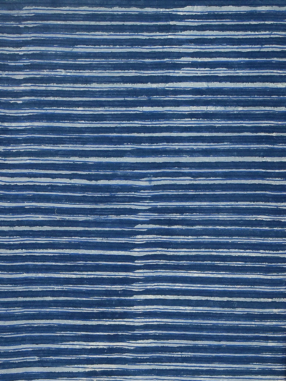 Blue Mountain Pattern Stripes Kalamkari Cotton Cambric Fabric
