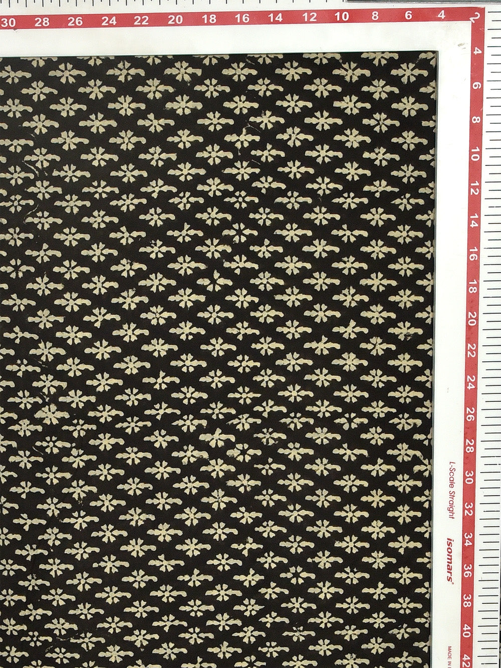Bagru Black Natural Dyed Side Kali Pattern Cotton Cambric Fabric