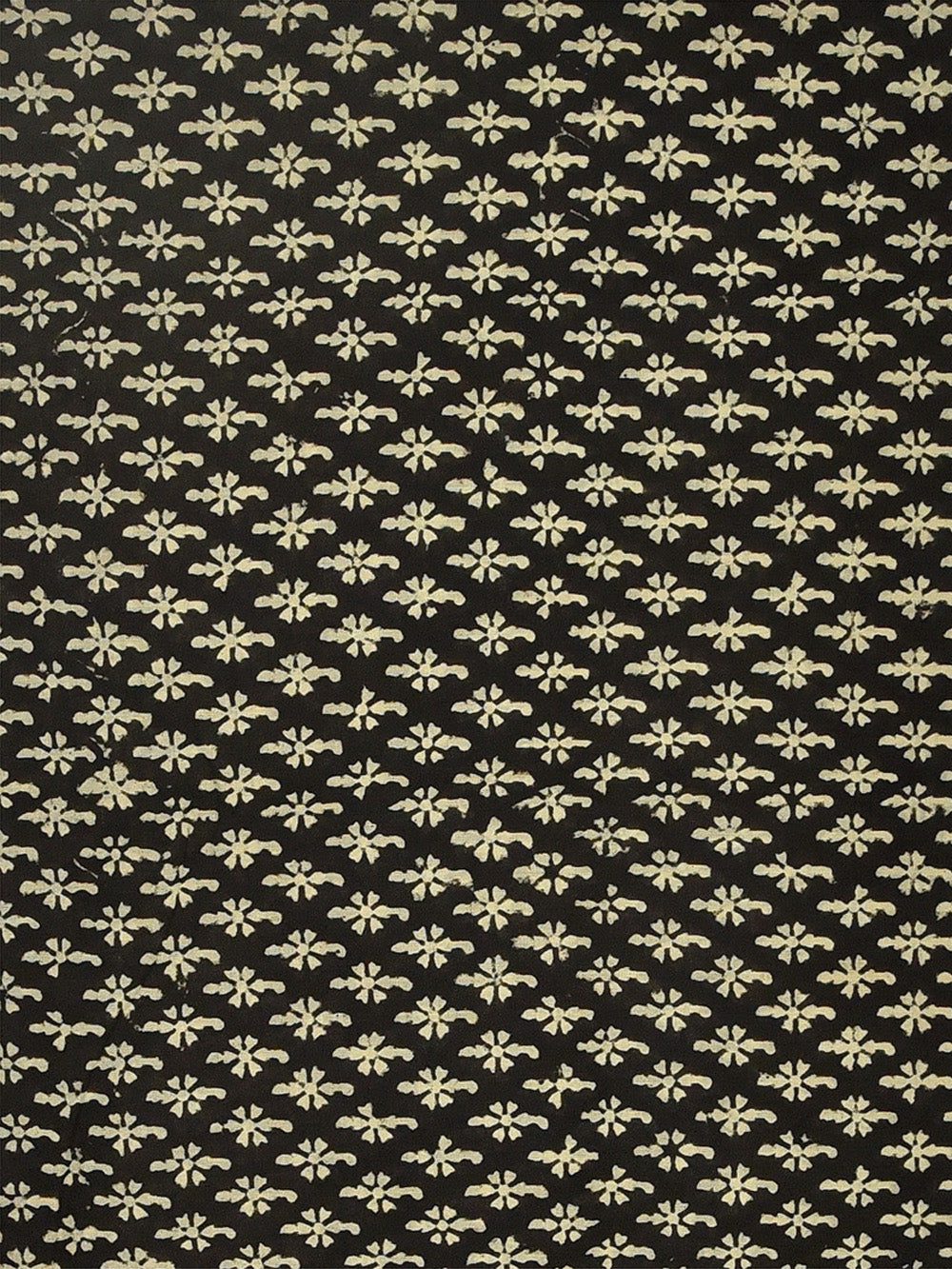 Bagru Black Natural Dyed Side Kali Pattern Cotton Cambric Fabric