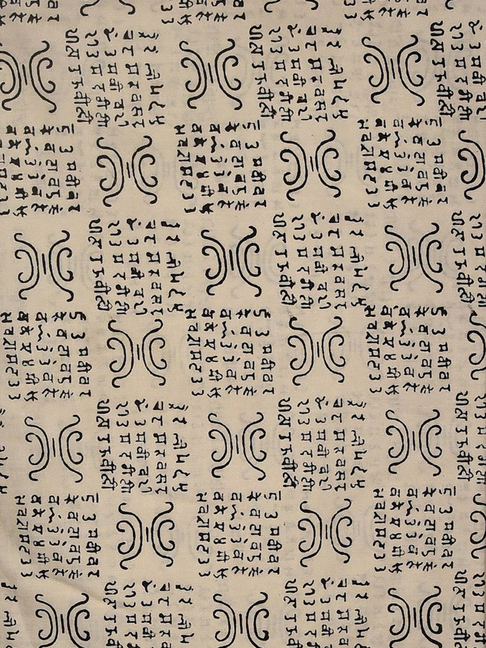 Black Bagru Natural Dyed Sanskrit Katha Pattern Cotton Cambric Fabric