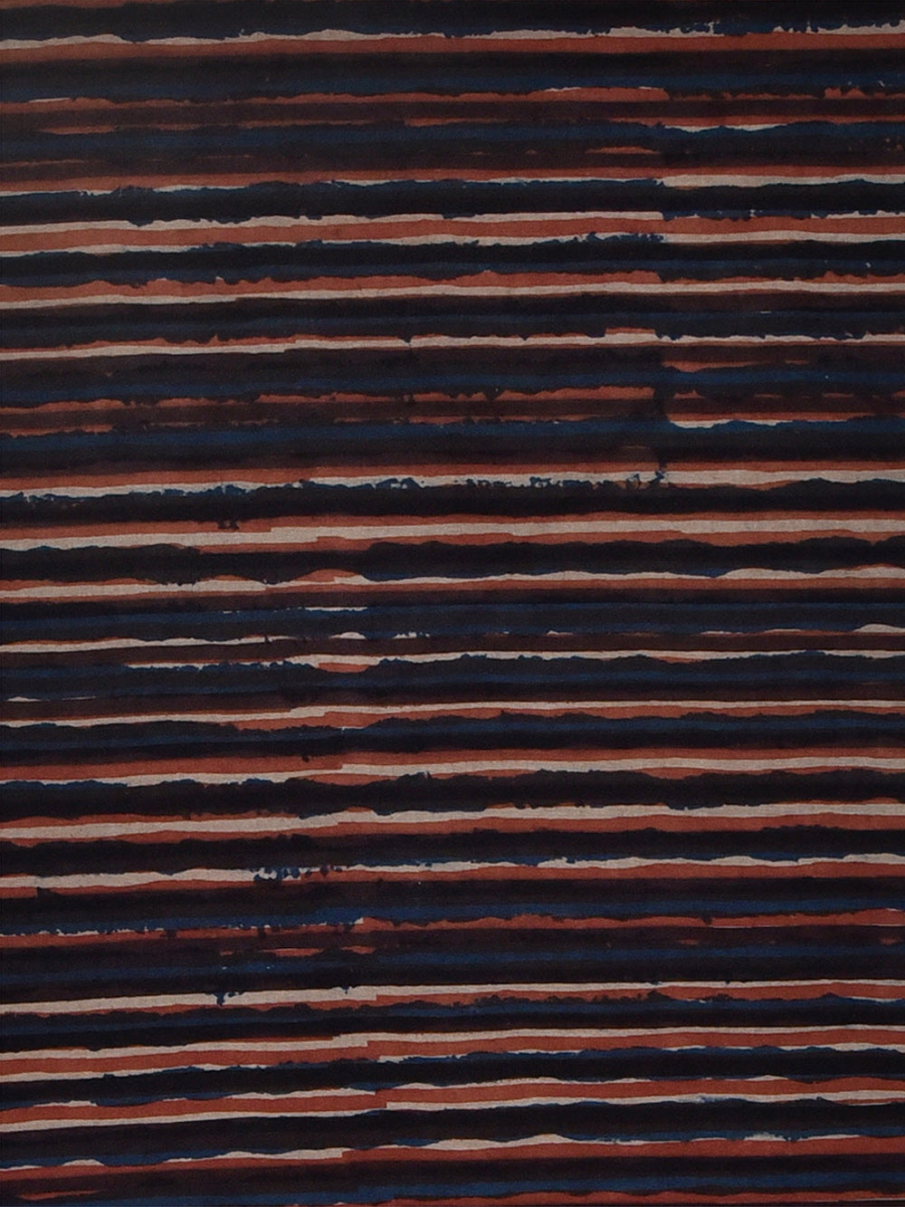 Indigo Daboo Natural Dyed Two Toned Grey Stripes Pattern Cotton Cambric Fabric