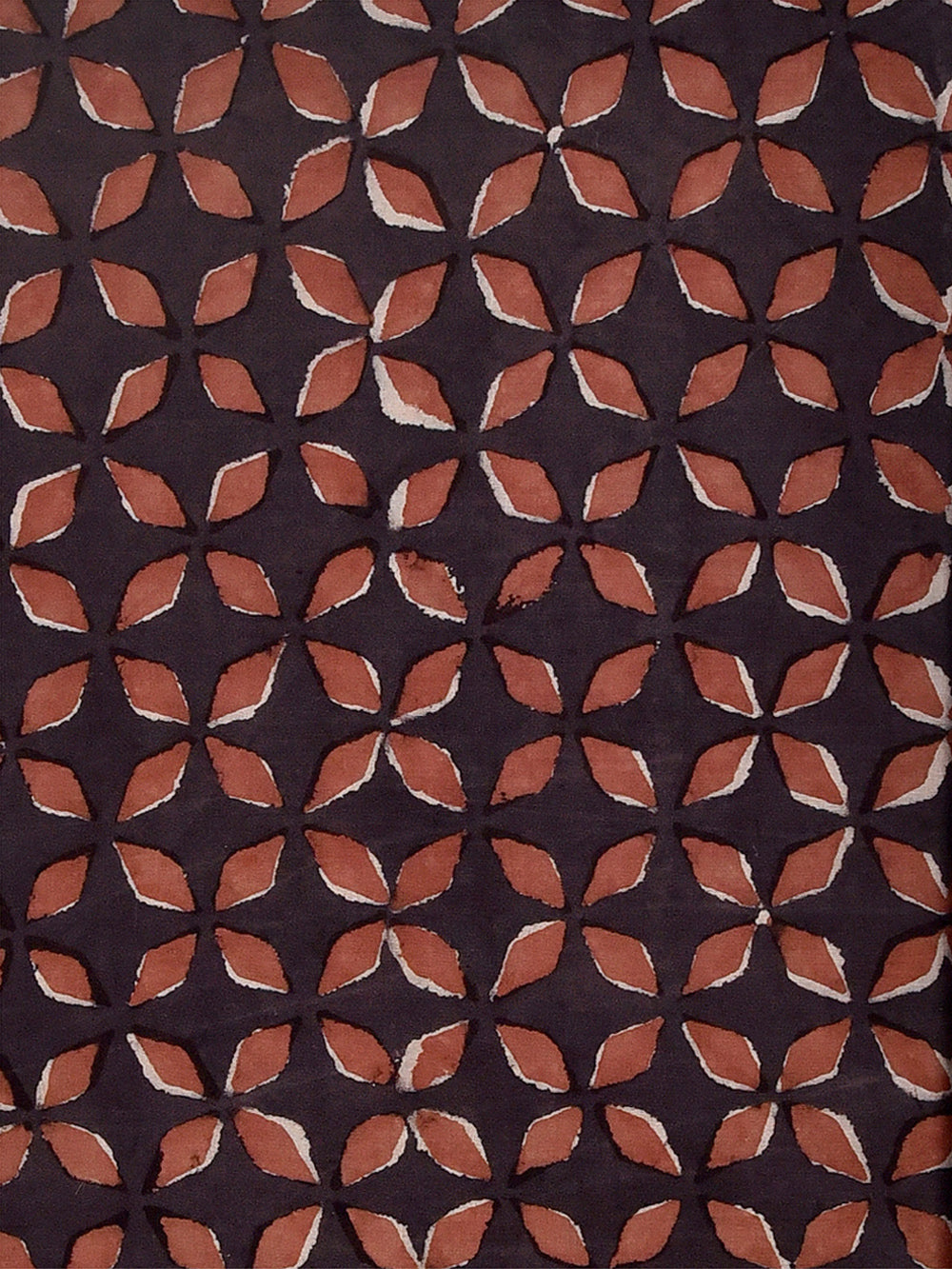 Brown Red DabooNatural Dyed Sufi Monogram Pattern Cotton Cambric Fabric