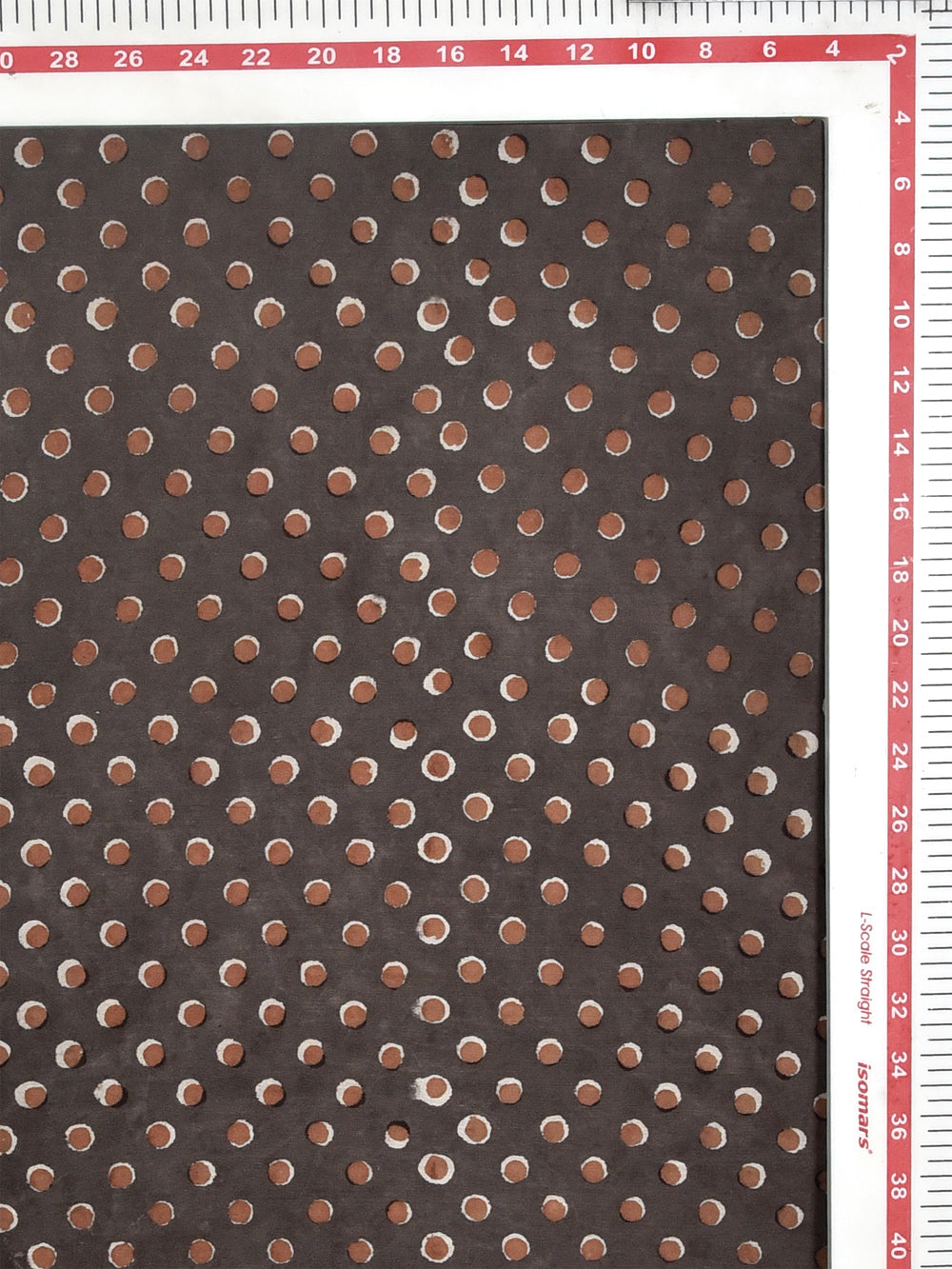Brown Red Daboo Natural Dyed Filled Mini Polka Pattern Cotton Cambric Fabric