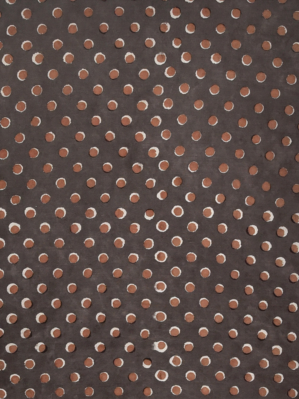 Brown Red Daboo Natural Dyed Filled Mini Polka Pattern Cotton Cambric Fabric