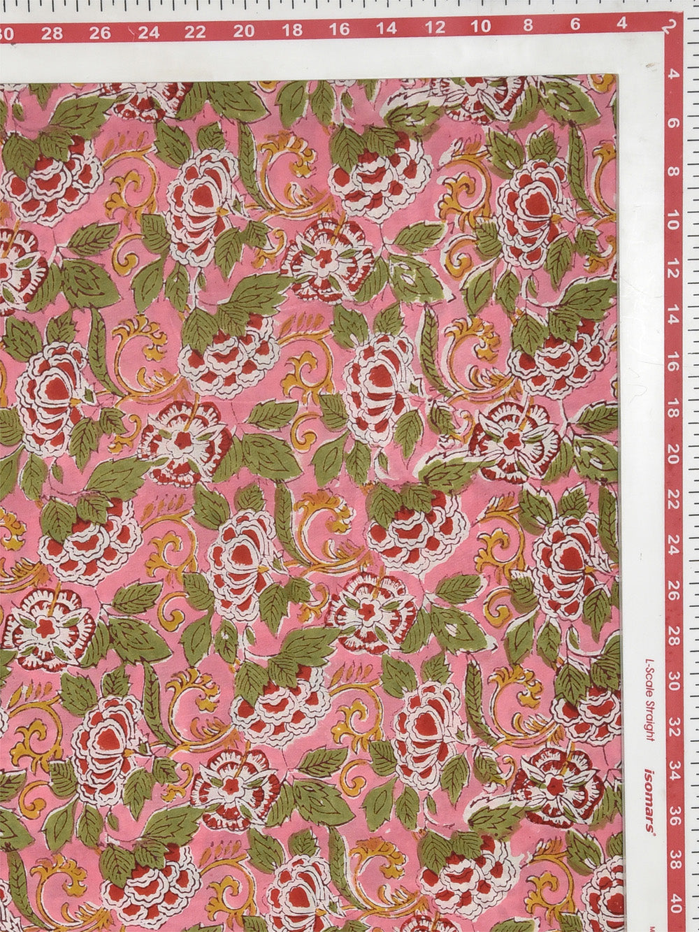 Red Flower Bloom Booti Motif Pattern Cotton Cambric Rapid Sanganeri Fabric
