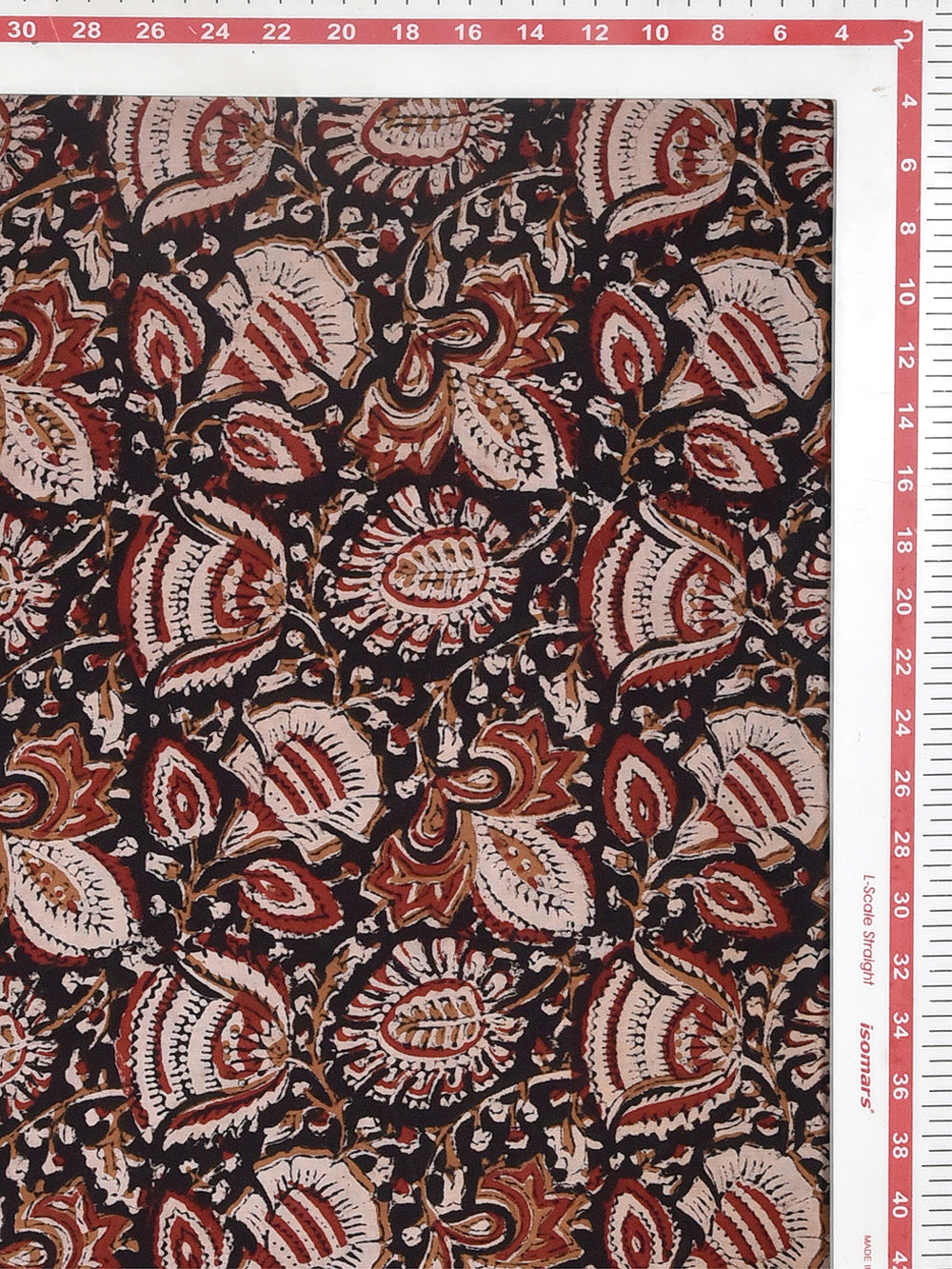 Black Forage Forest Kalamkari Cotton Cambric Fabric