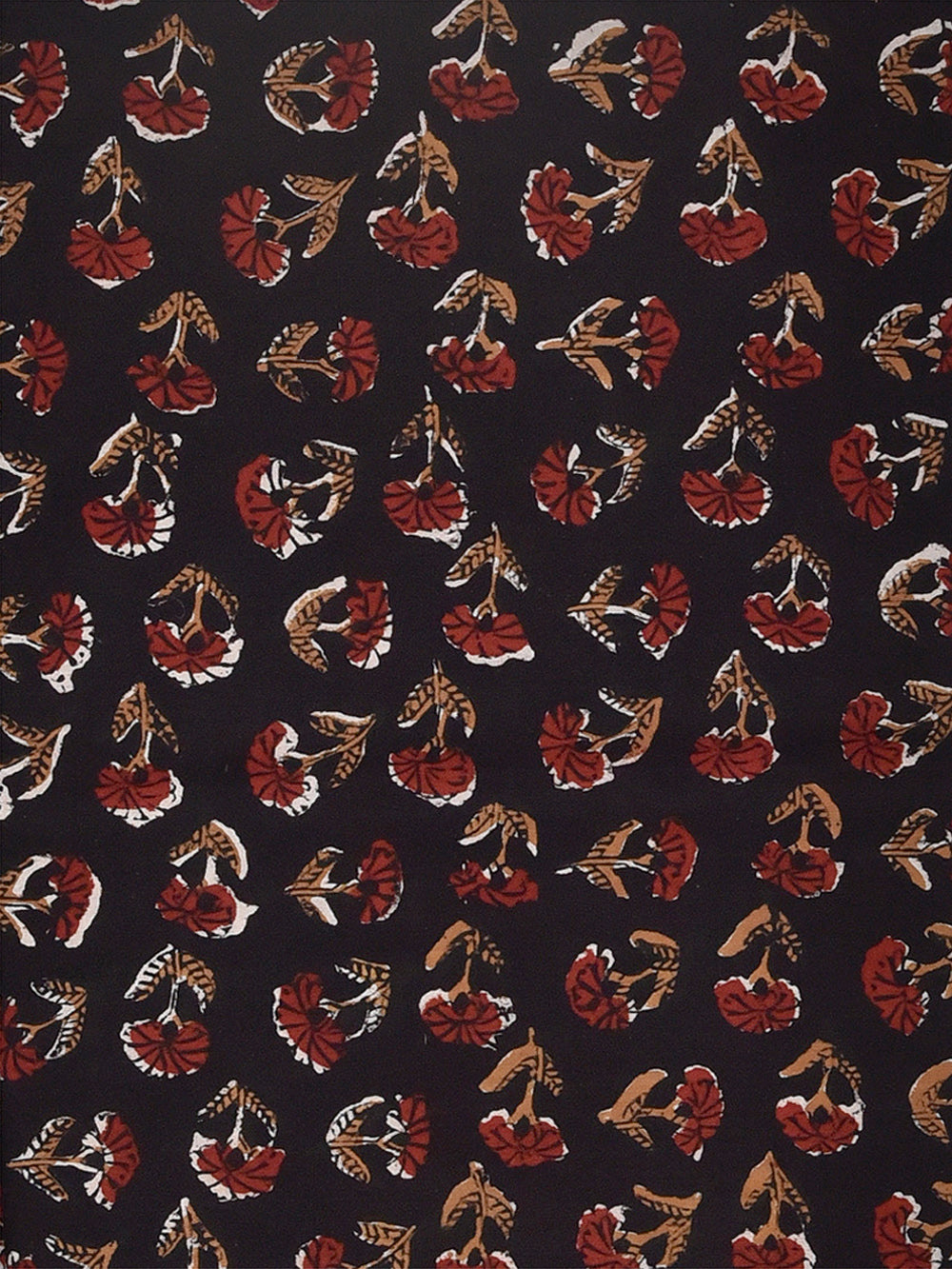 Kalamkari Cotton Puff Midi Black lotus main image 1
