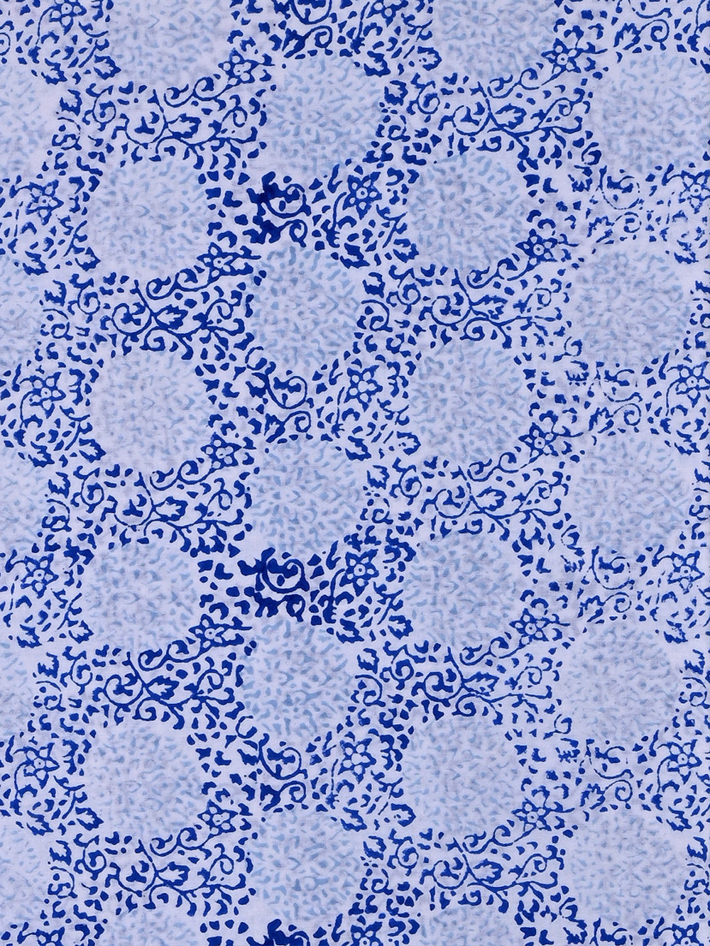 Blue Flower Bloom Climber Pattern Cotton Cambric Rapid Sanganeri Fabric main image 1