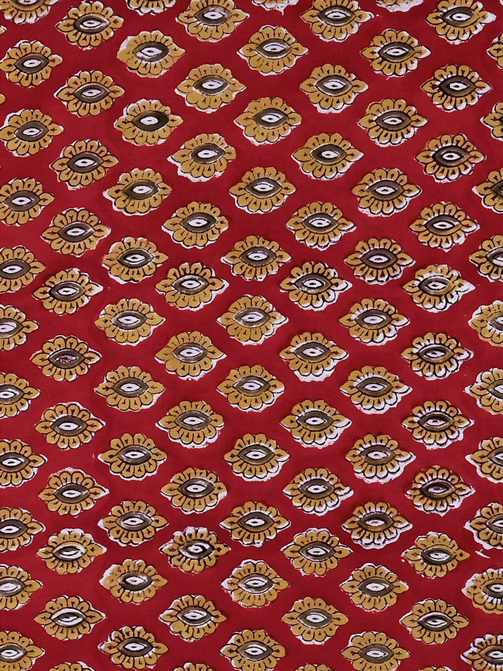 Red Jaipur Eye Booti Rapid Block Printed Fabric Sanganeri Fabrics