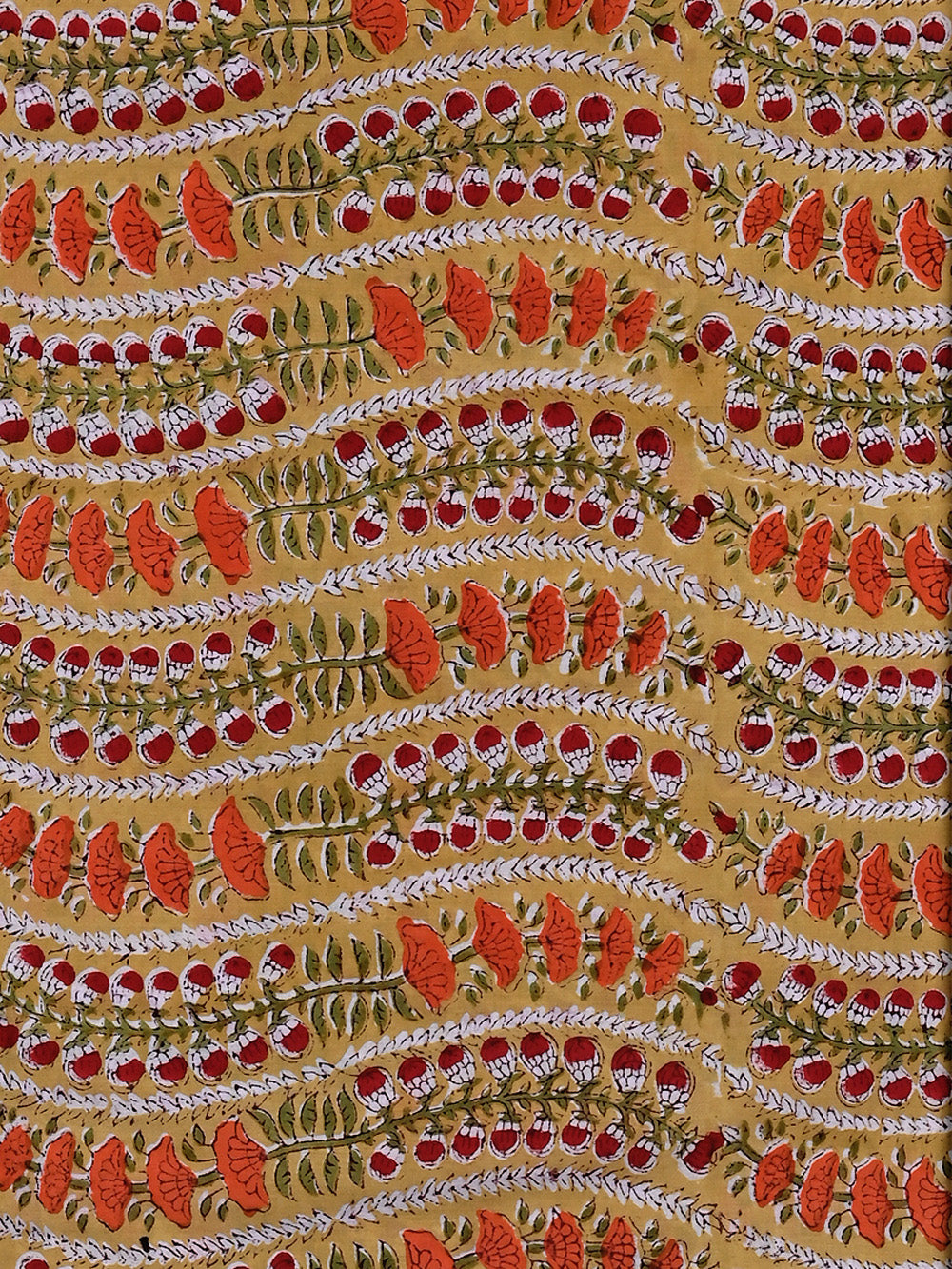 Peach - Sanganeri Block Print Pure Cotton Fabric 01 main image 1