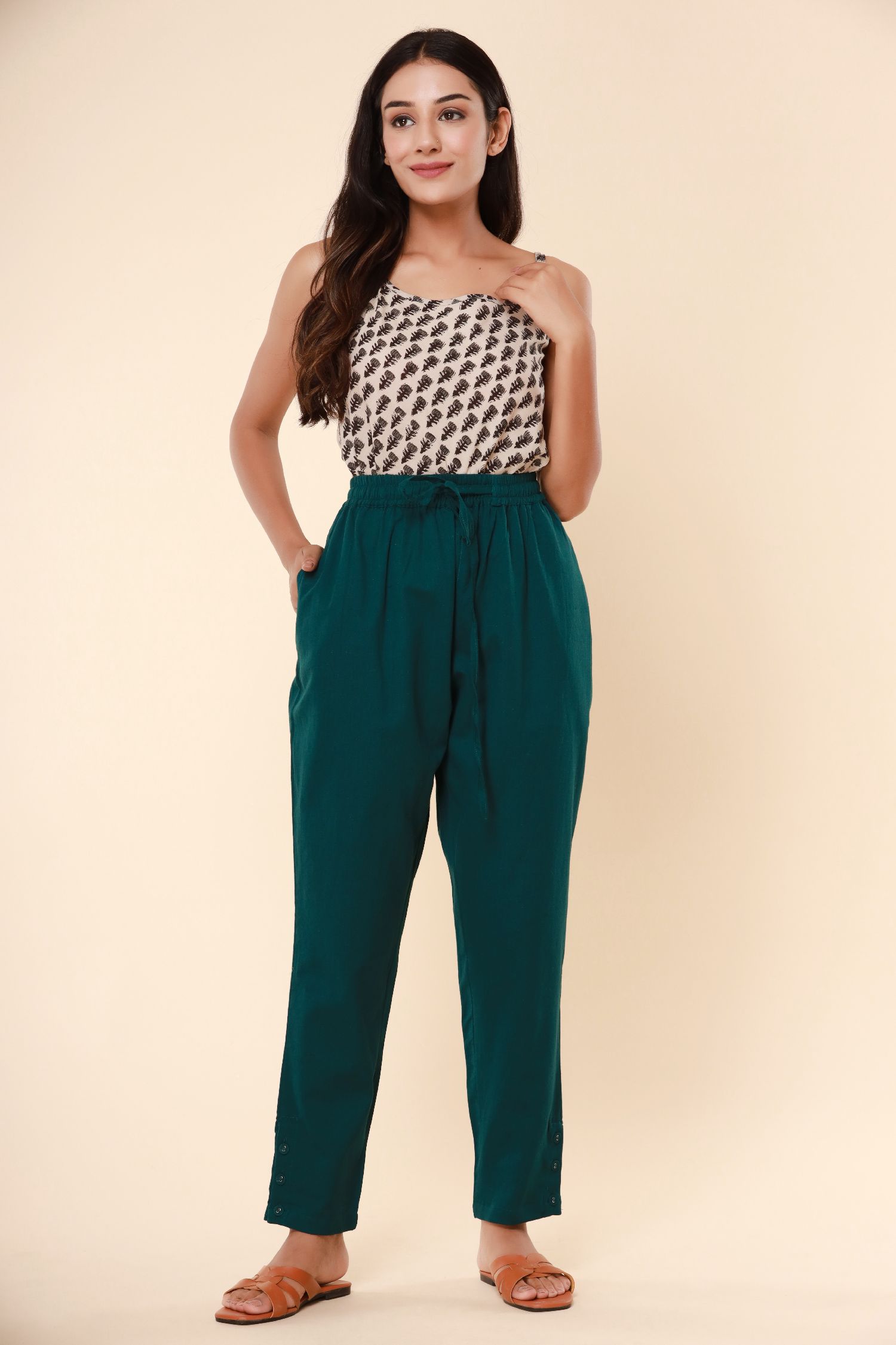 Dark Green Cotton Flex Jodhpuri Pants