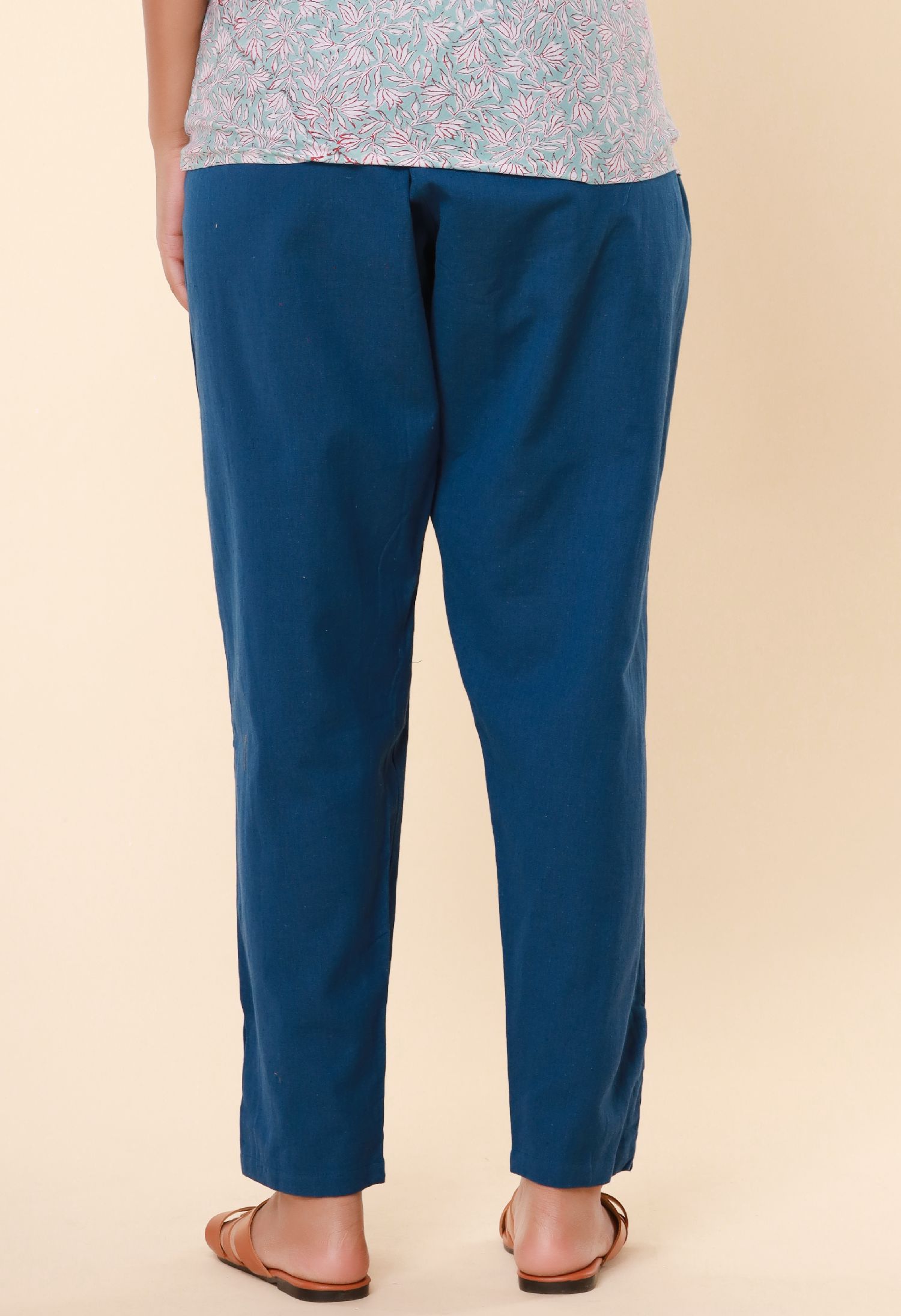 Blue Cotton Flex Jodhpuri Pants