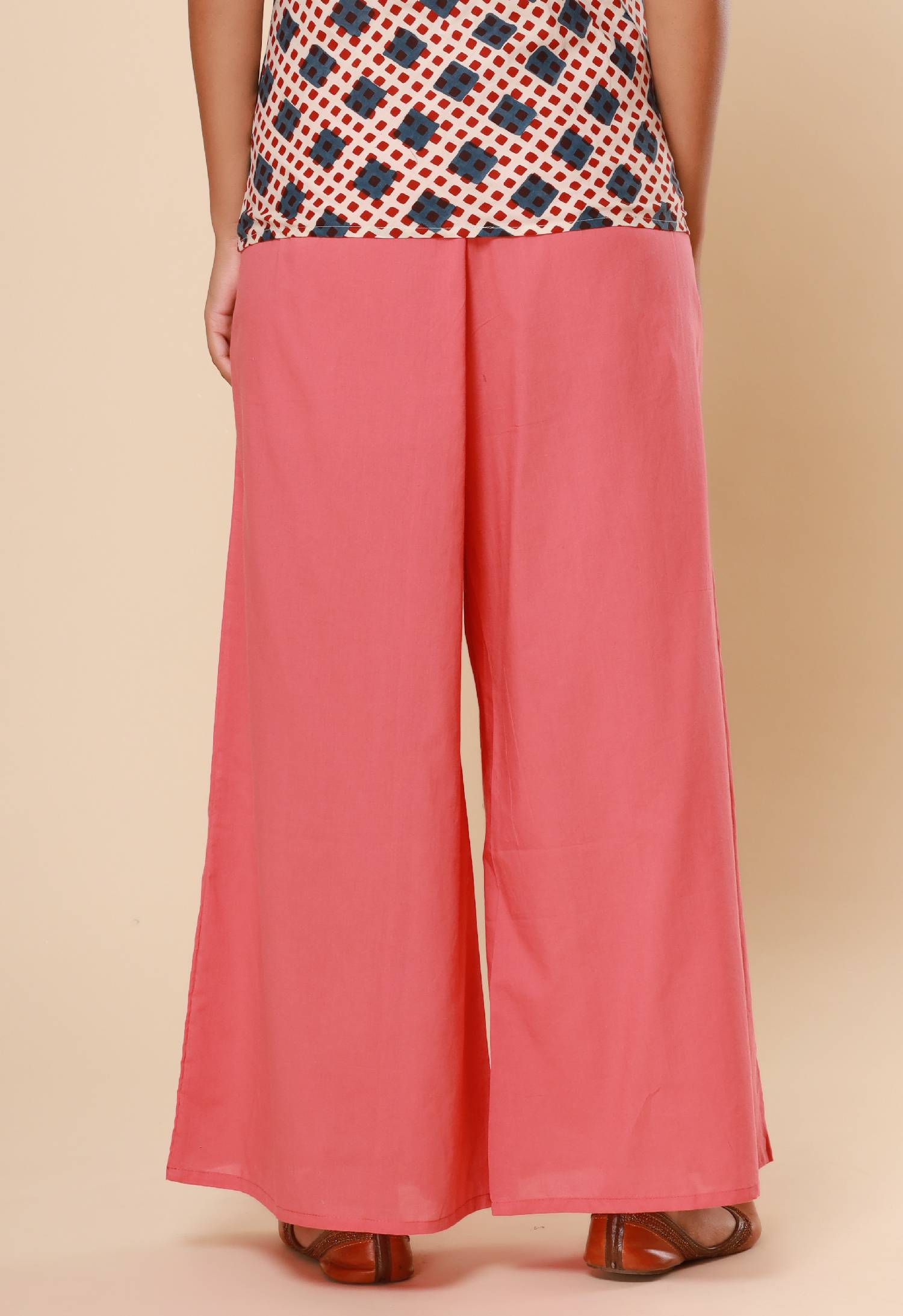 Pink Cotton Cambric Palazzo