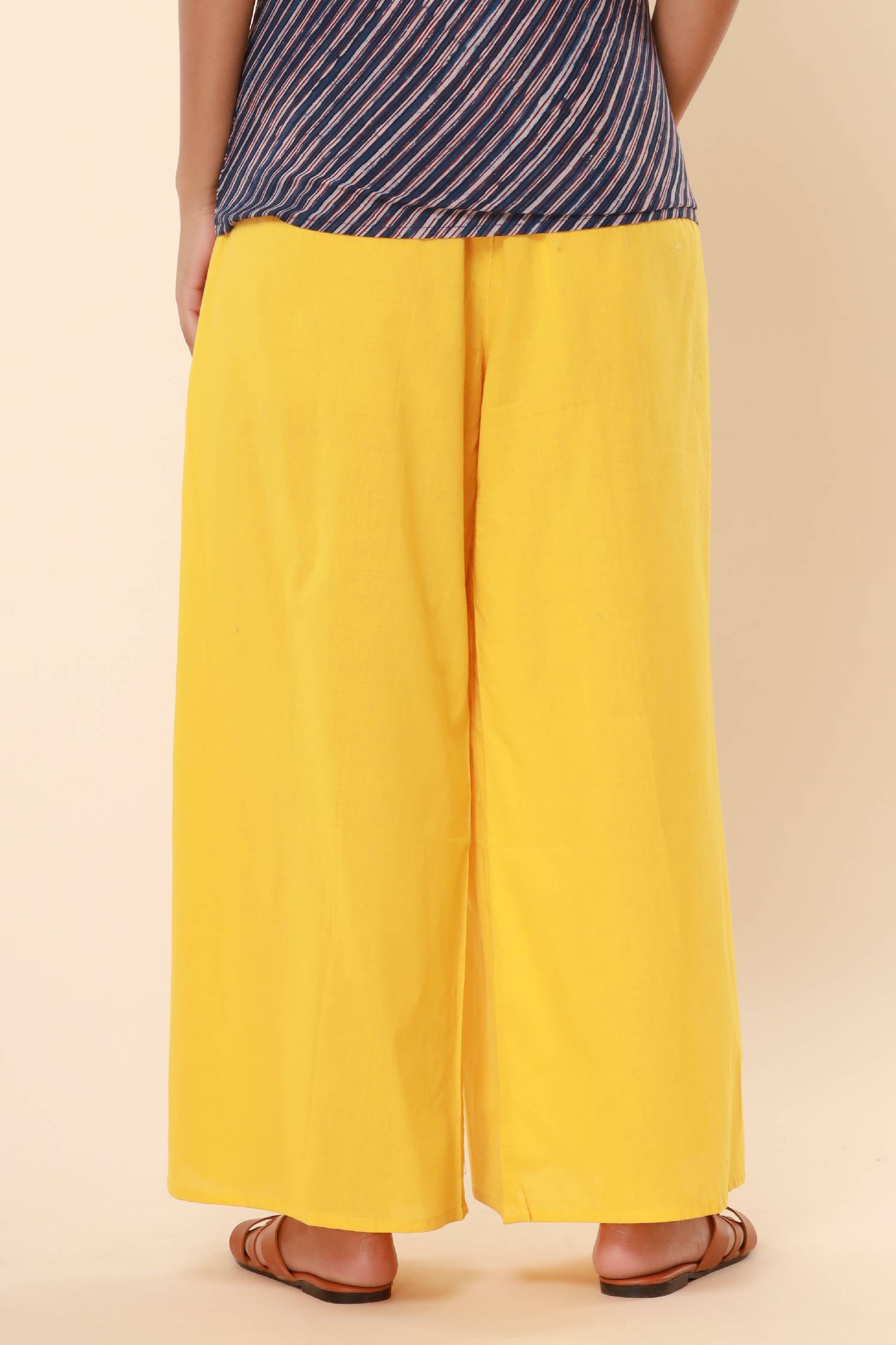 Yellow Cotton Cambric Palazzo