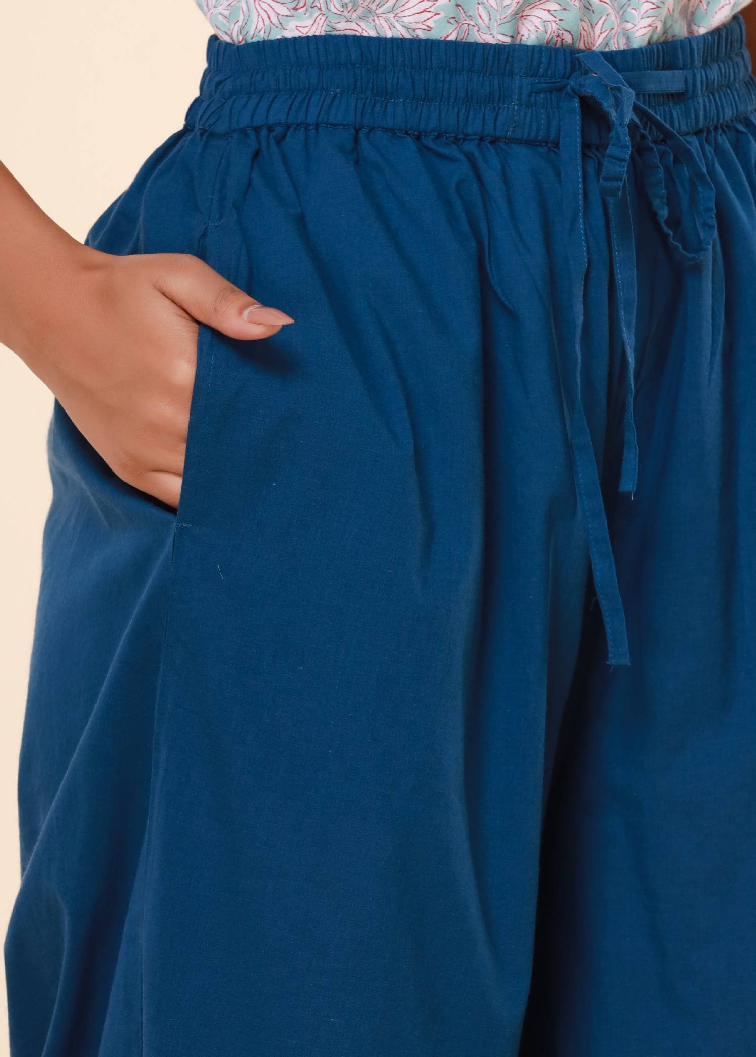 Blue Cotton Cambric Palazzo