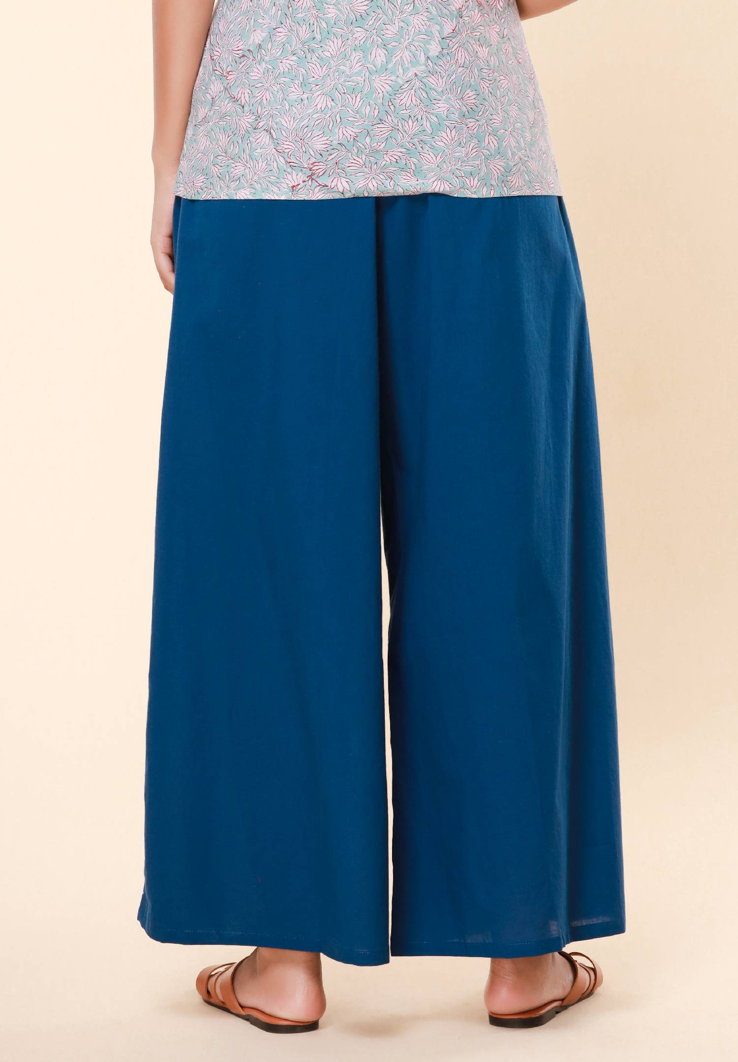 Blue Cotton Cambric Palazzo