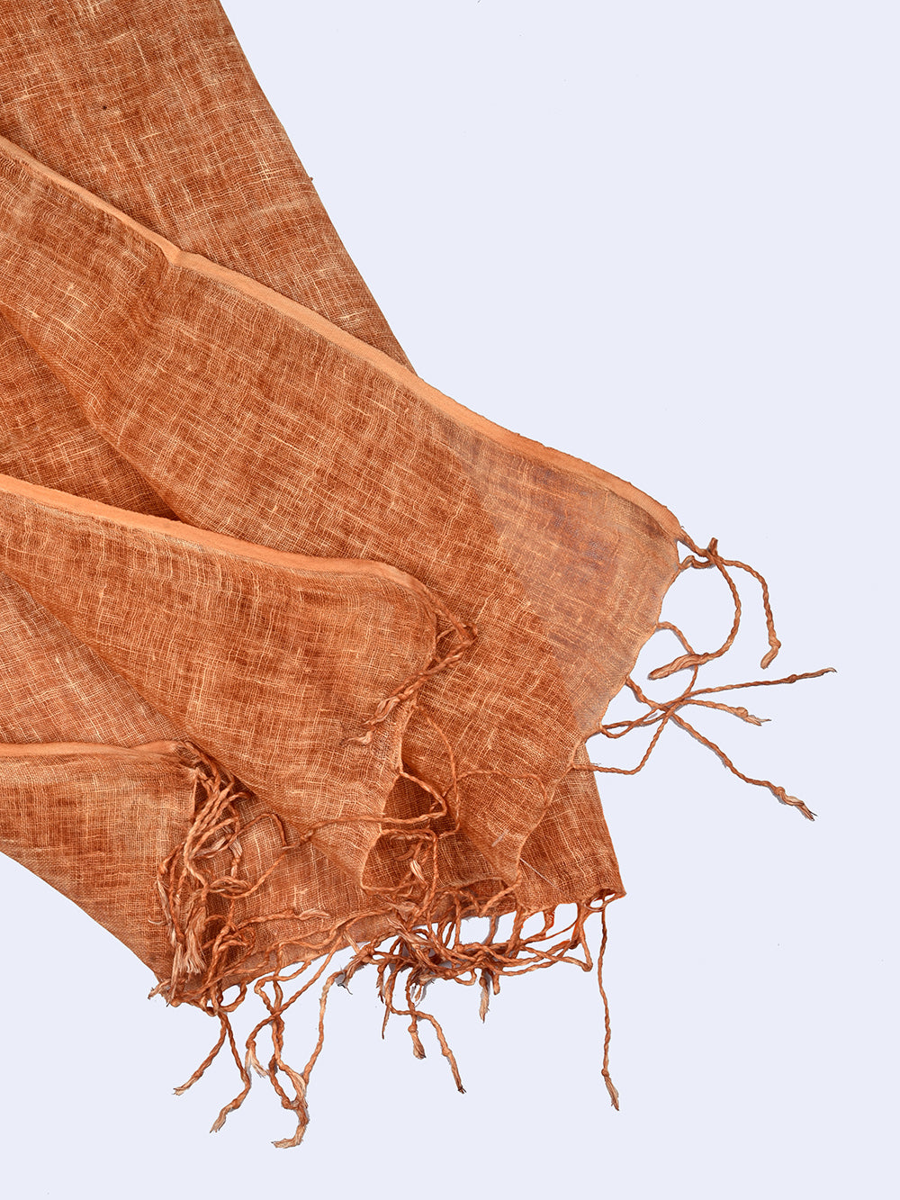 Peach Hand Dyed Linen Stole