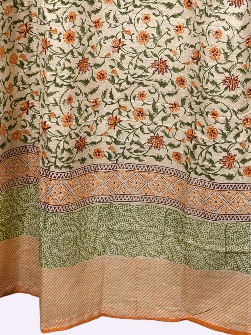 Hand Block Printed Jaal Bagh Pashmina Curtain Set