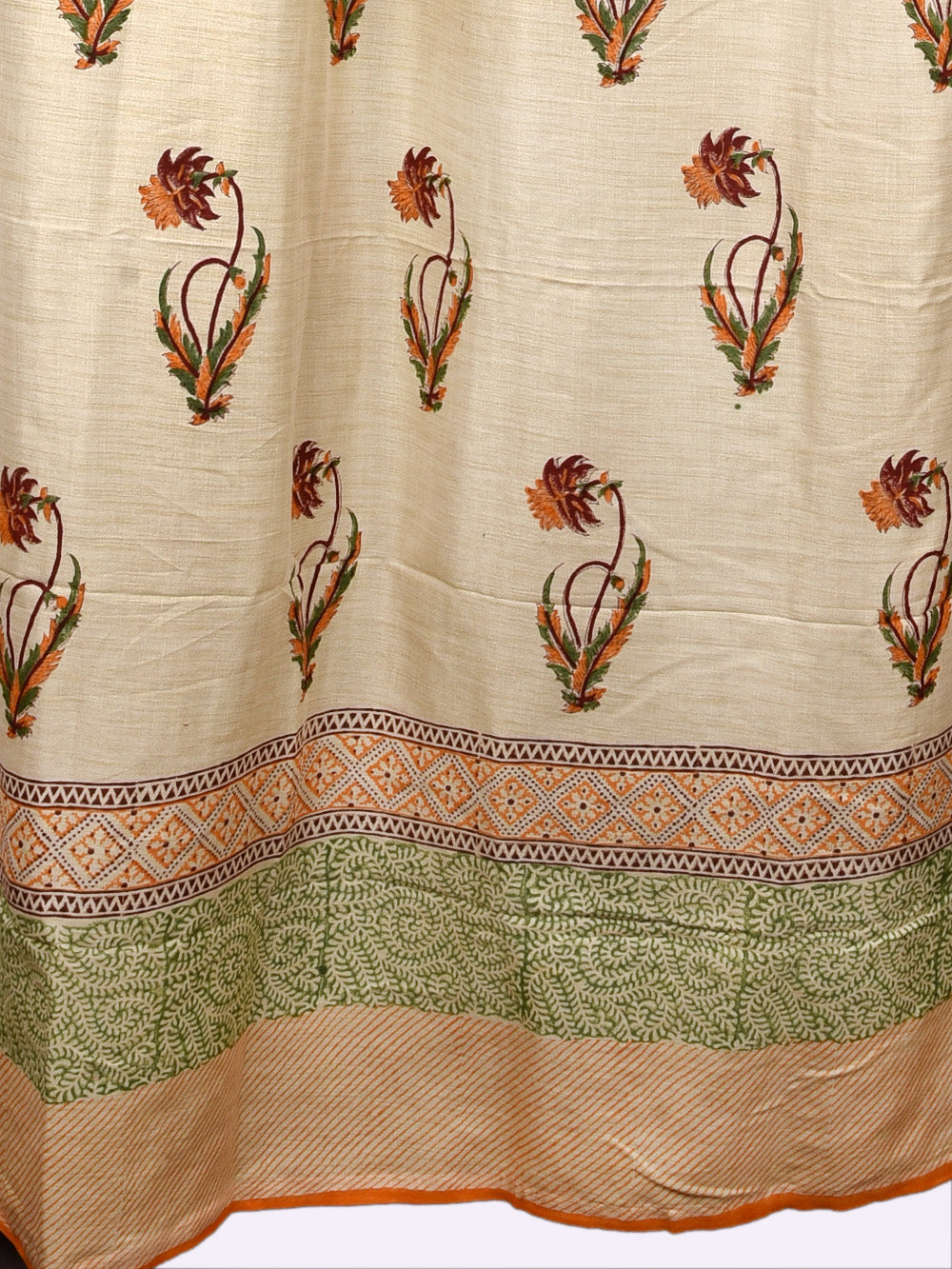 Hand Block Printed Surajmukhi Pashmina Curtain Set