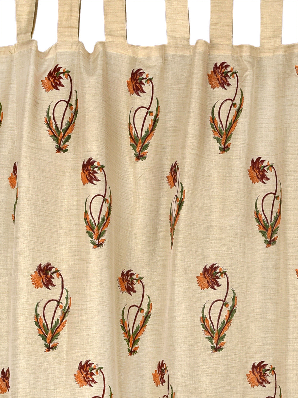 Hand Block Printed Surajmukhi Pashmina Curtain Set