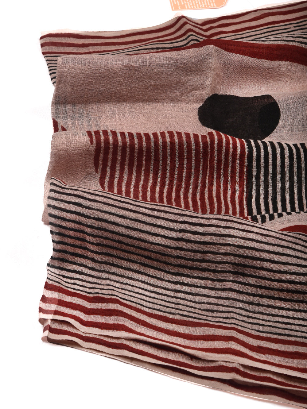 Bagru Hemisphere Hand Printed Pure Linen Dupatta