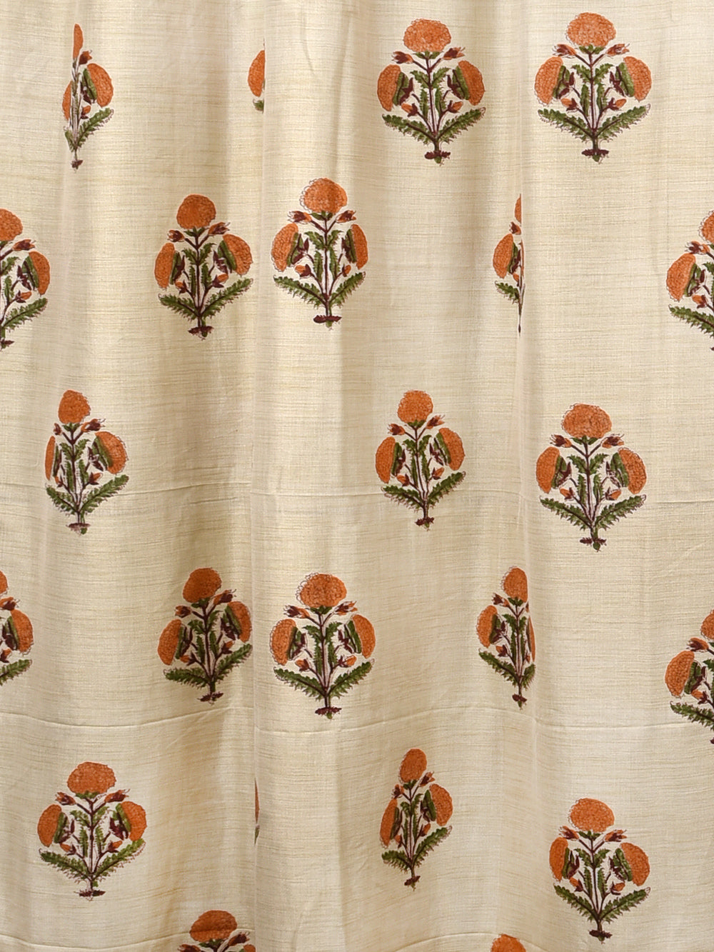 Hand Block Printed Genda Phool Pashmina Curtain Set