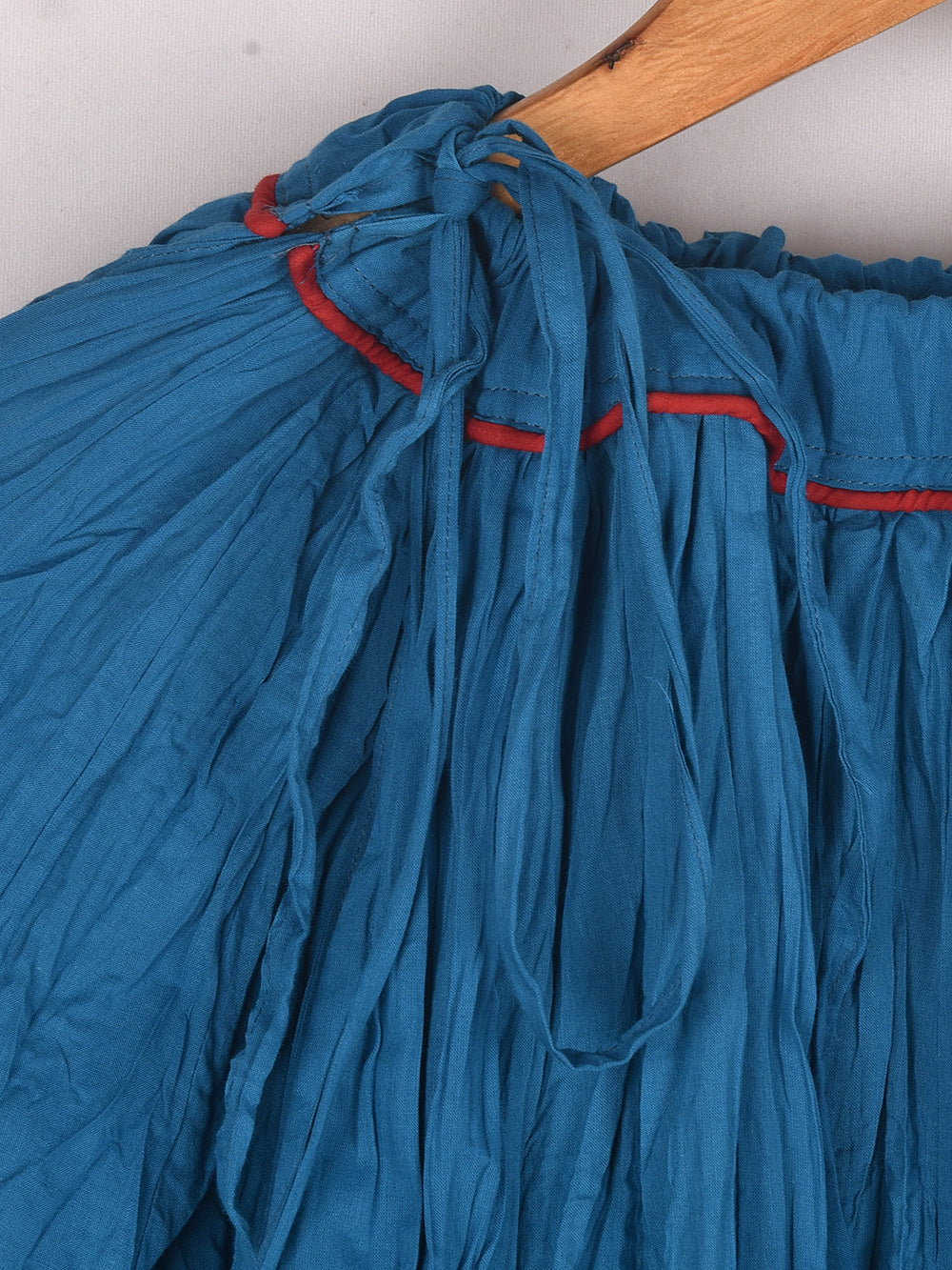 Plain Dyed Blue 2 Crinkled Cotton Cambric 48 Kali Kalidaar Skirt