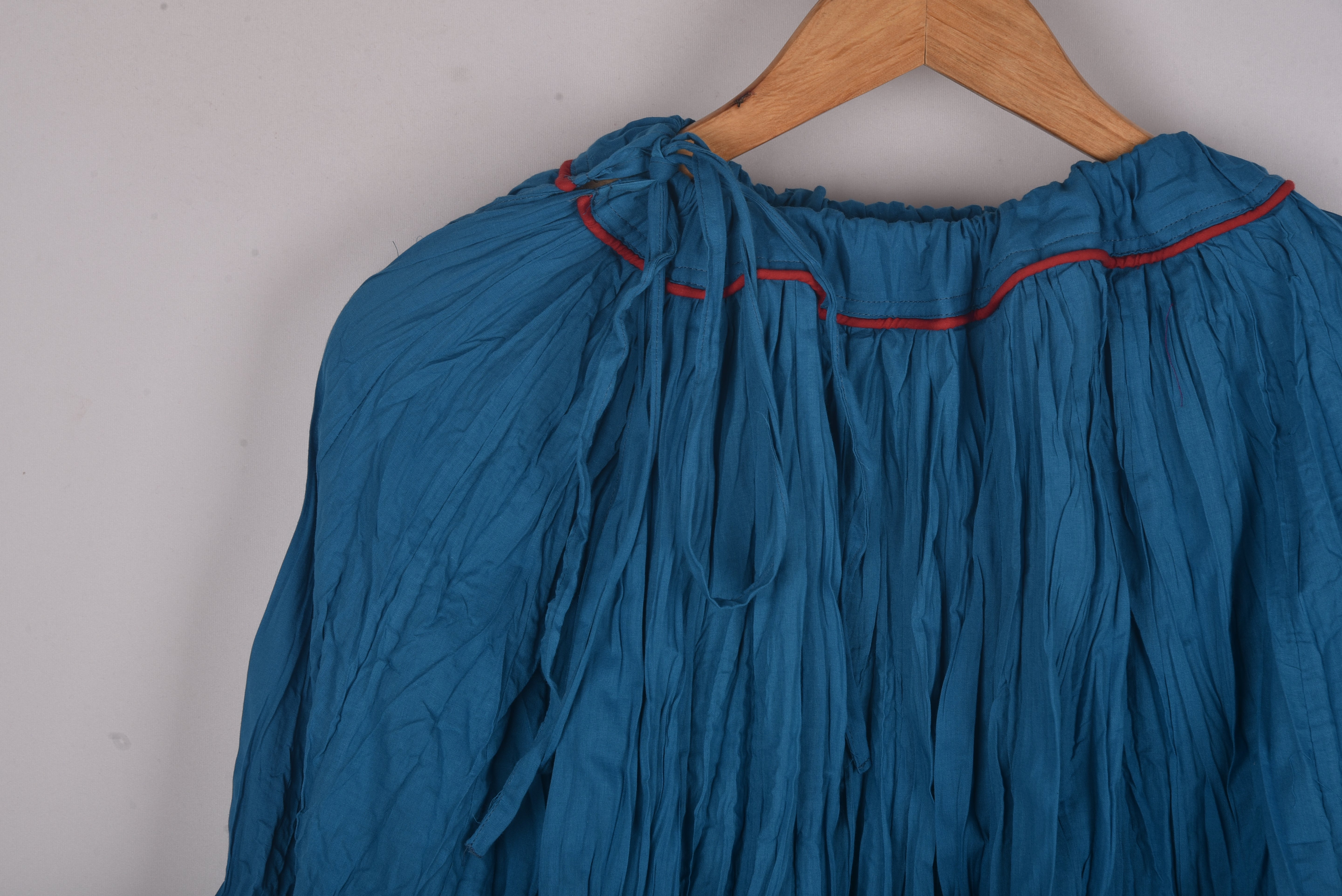 Plain Dyed Blue 2 Crinkled Cotton Cambric 48 Kali Kalidaar Skirt