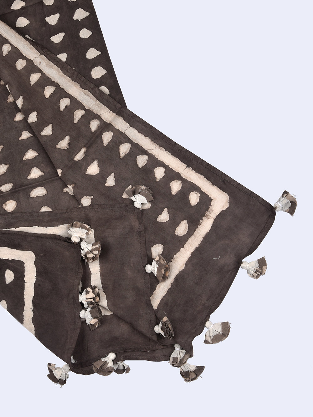 Kasis Dabu Trikon Cotton Voile Block Printed Stole