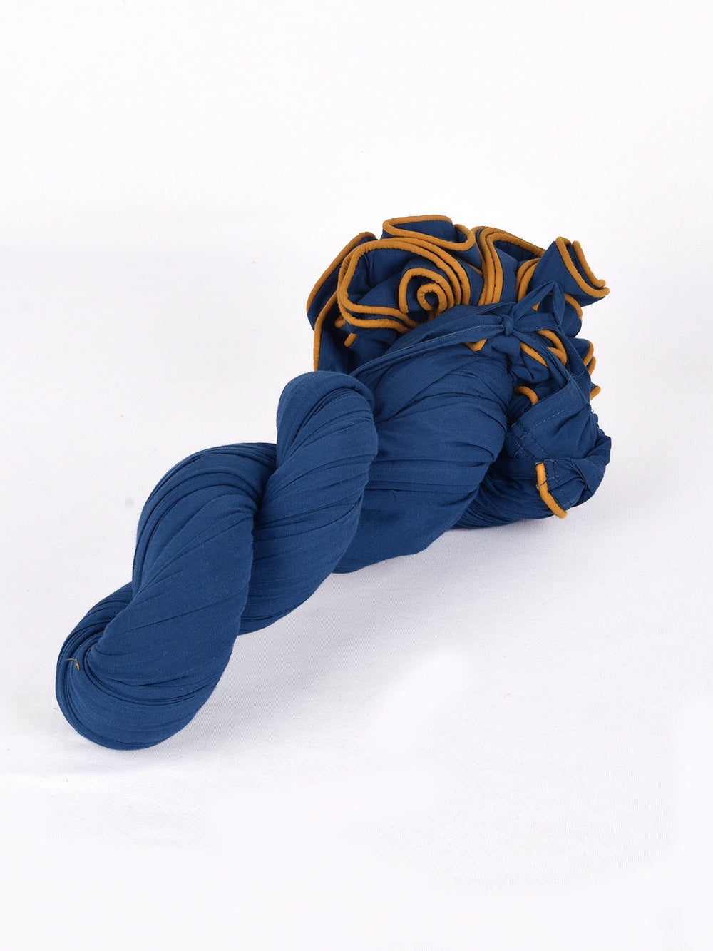 Plain Dyed Indigo Blue Crinkled Cotton Cambric 48 Kali Kalidaar Skirt