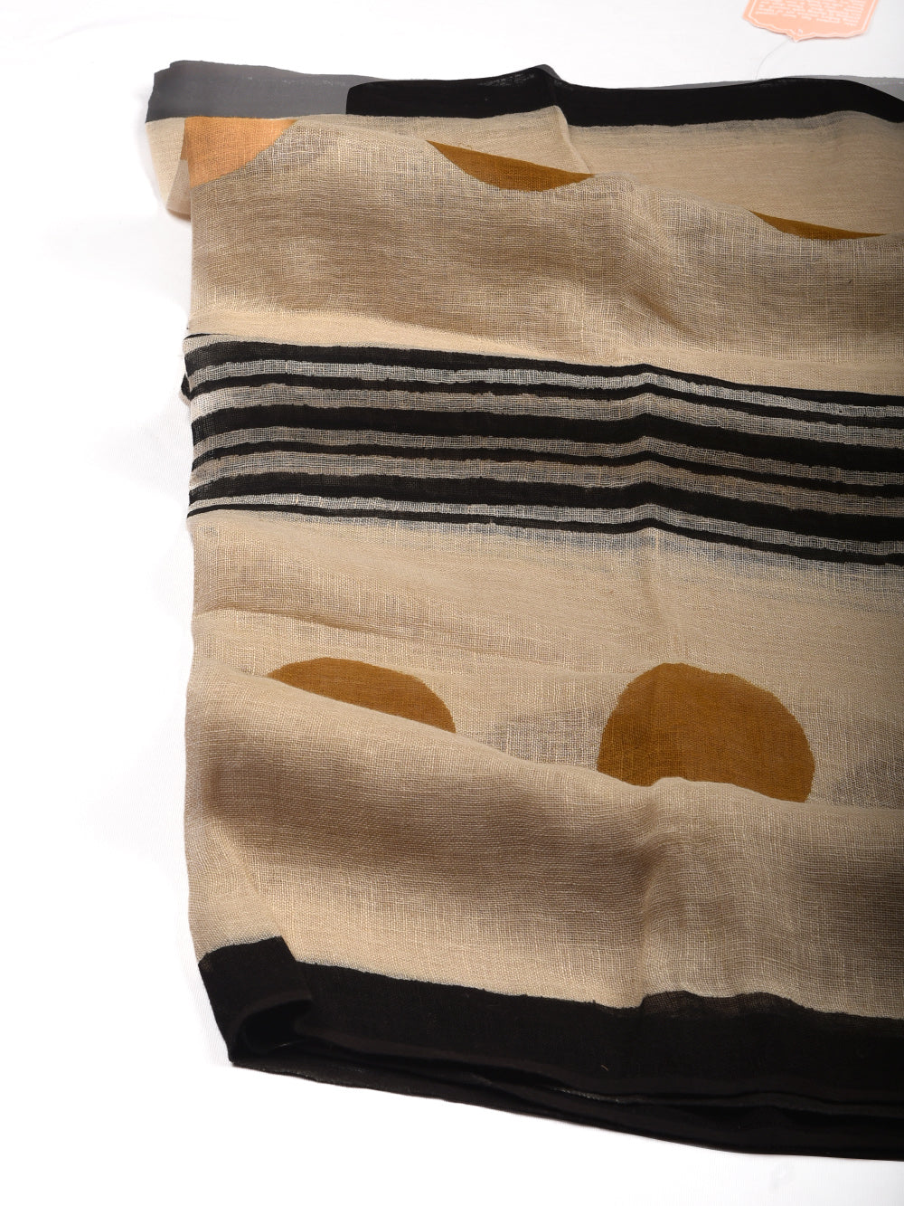 Bagru Dots Hand Printed Pure Linen Dupatta