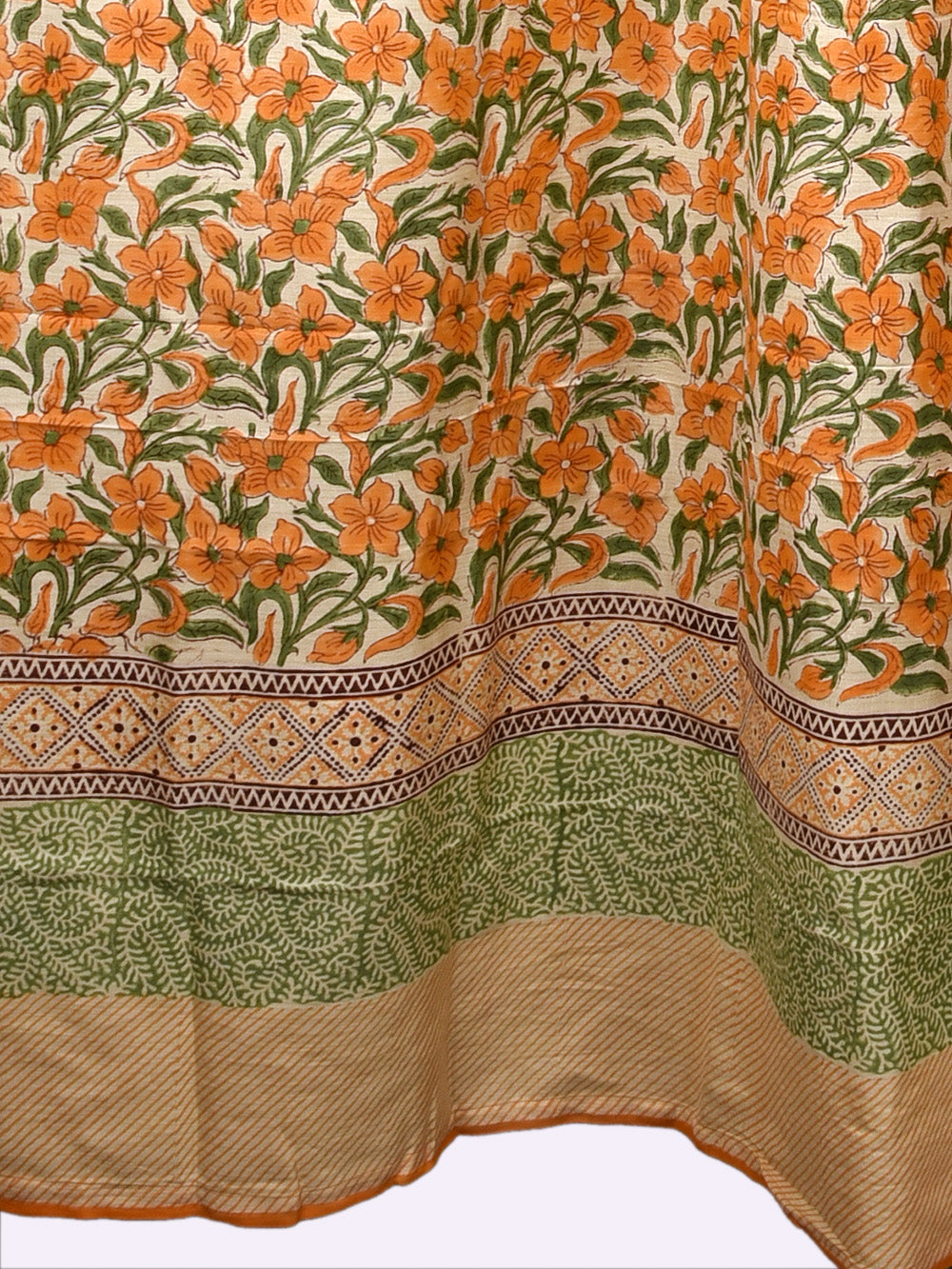 Hand Block Printed Chameli Pashmina Curtain Set