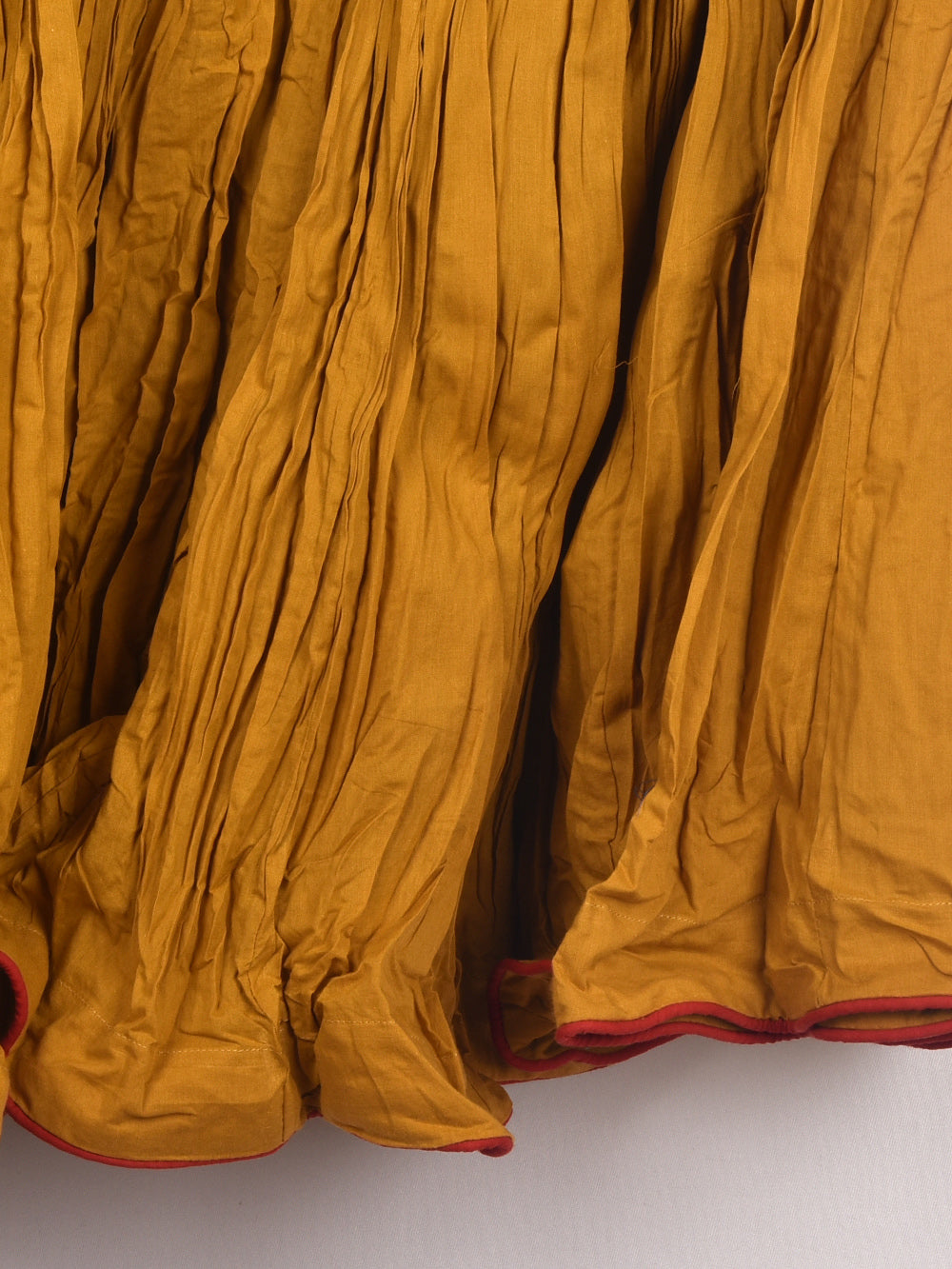 Plain Dyed Ochre Yellow Crinkled Cotton Cambric 48 Kali Kalidaar Skirt