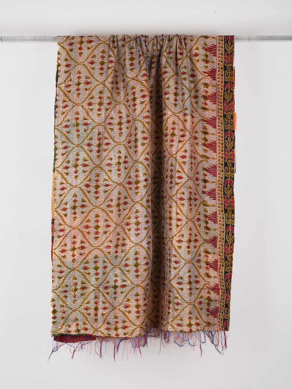 Traditional Waves Pre-Loved Silk Sarees Kantha Patchwork Stole